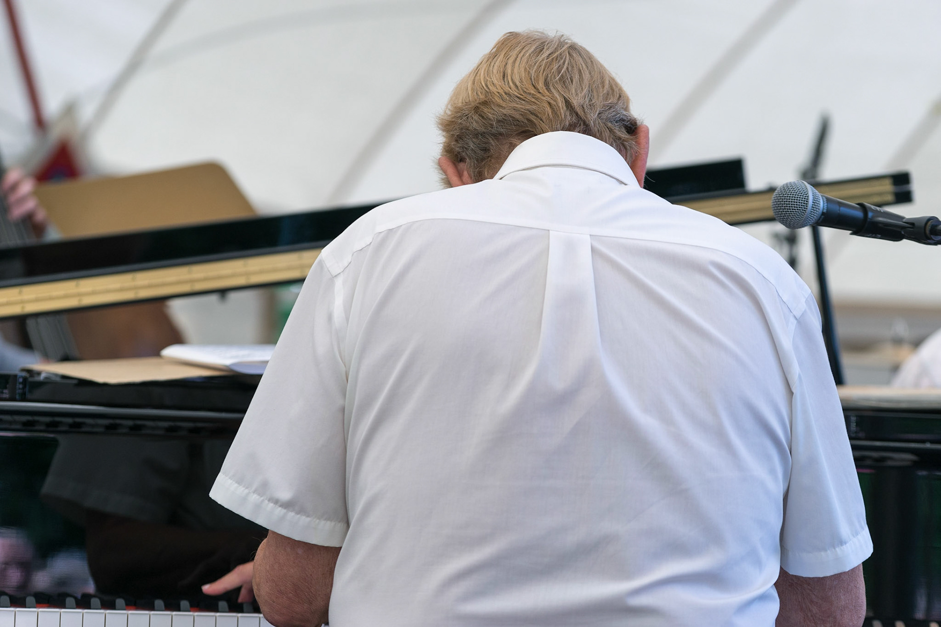 Danish jazz pianist Niels Jørgen Steen at the piano, at Copenhagen Jazz Festival