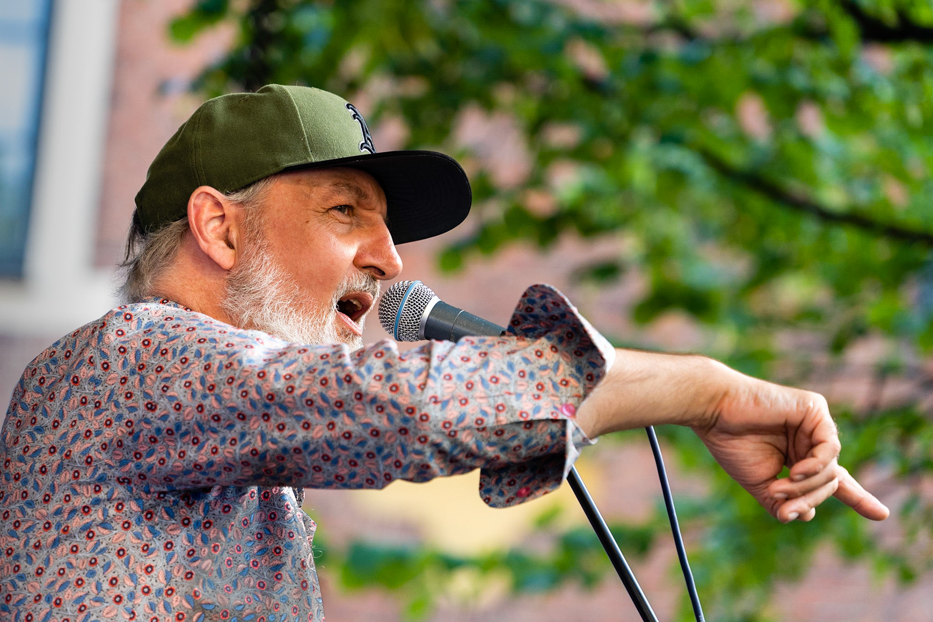 Danish musician Aske Jacoby during Copenhagen Jazz Festival on Balders Plads (Balder's Square), Copenhagen