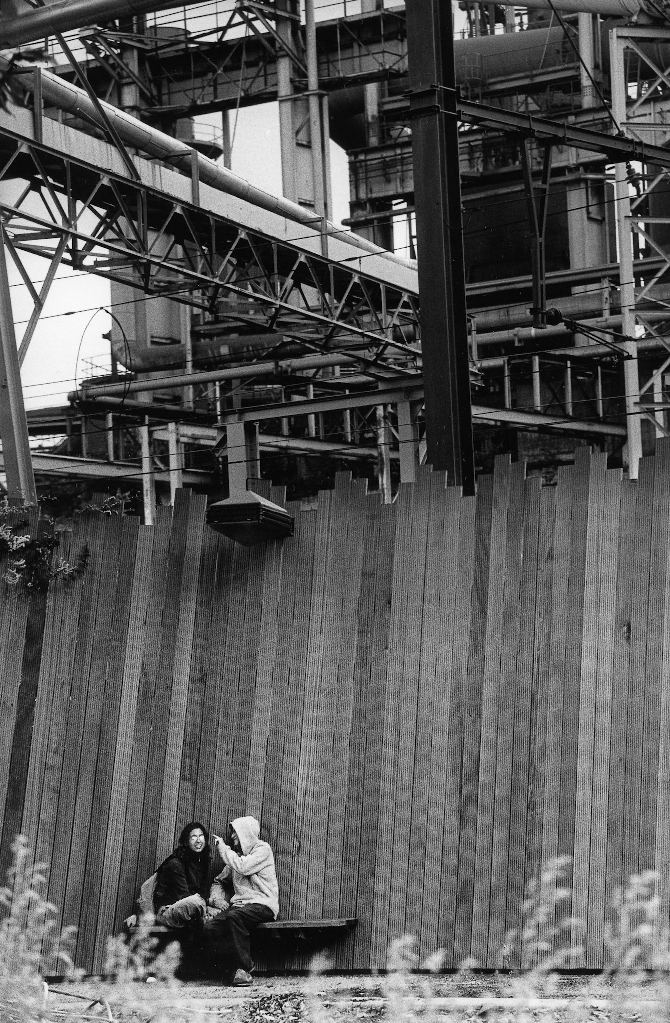 Seraing, sept. 2002
Liefdespaartje onder industrie
"Onder industrieele vleugels"
Maassteden in Wallonie.