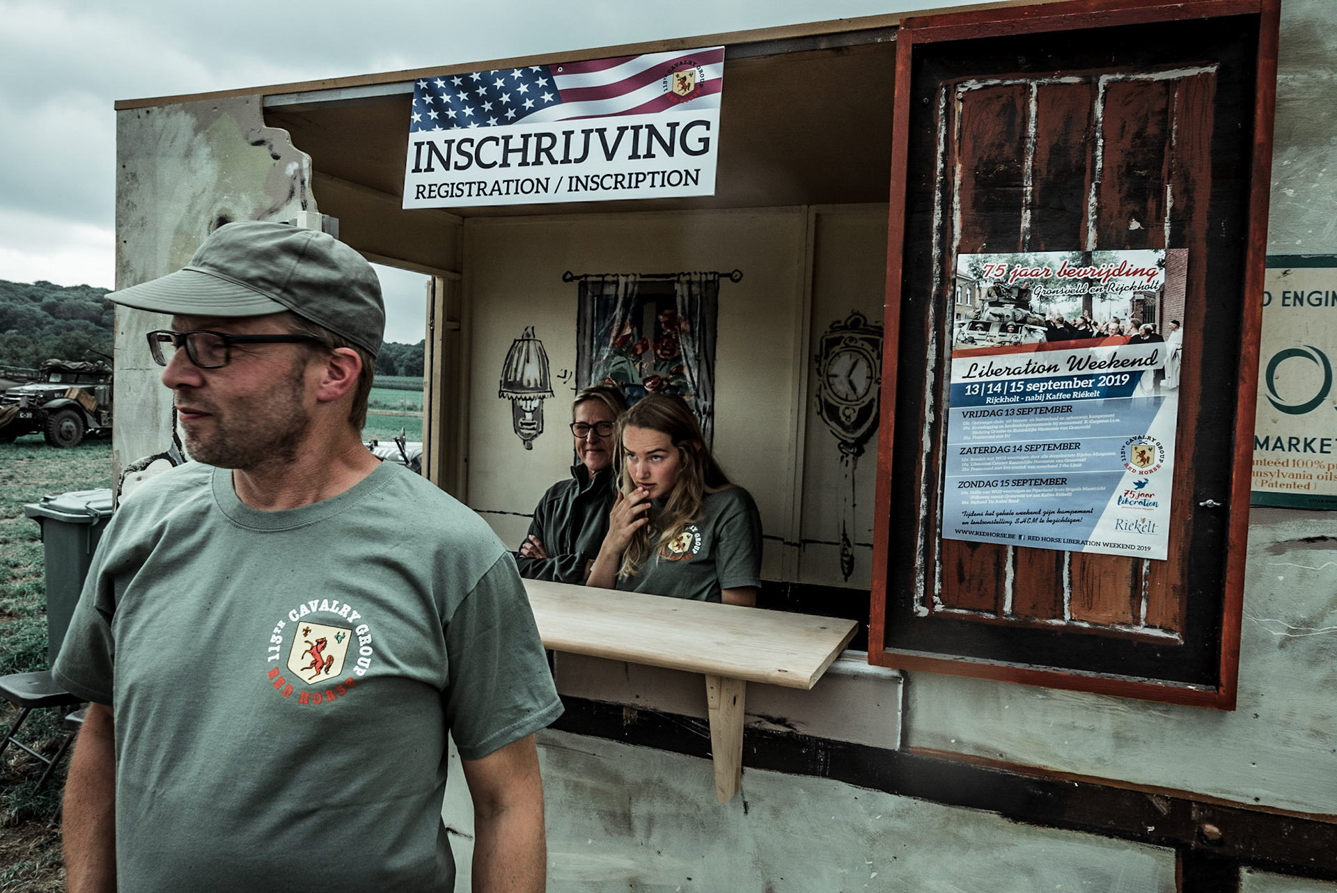 Opzetten van kampementen tijdens Liberation weekend 2019, Rijckholt 13-9-2019