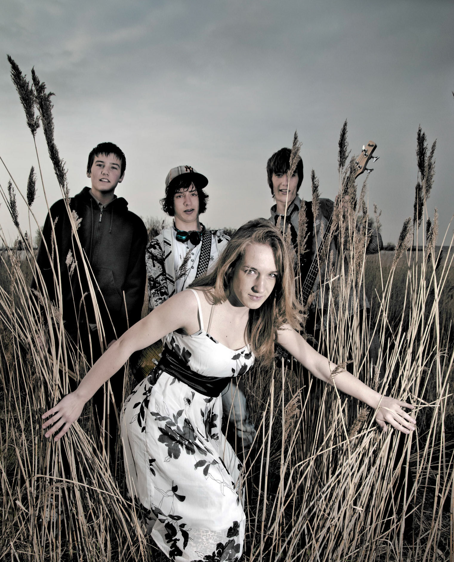 Blønder, fotoshoot voor het Popsport project, Onderdijk, 14-4-2011