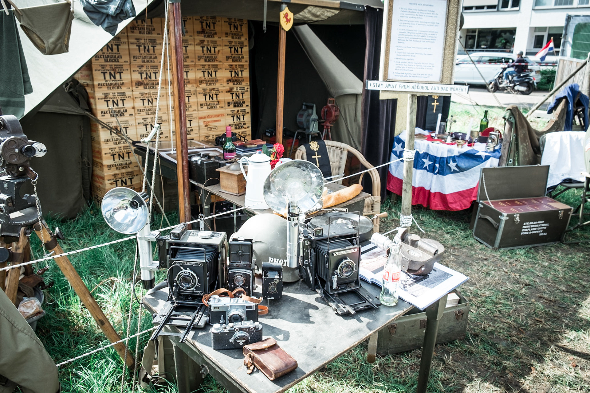 Opbouw van het leger kamp tijdens Liberation day 80 jaar Rijckholt, 13 september 2024