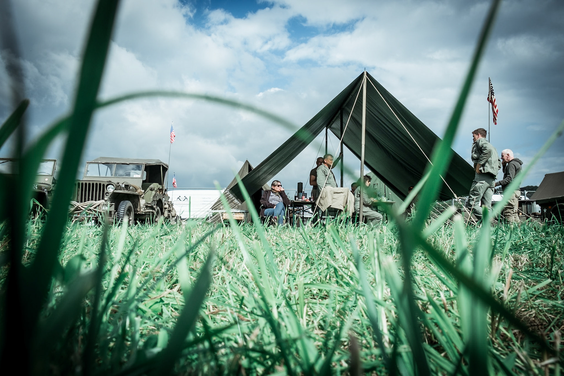 Opbouw van het leger kamp tijdens Liberation day 80 jaar Rijckholt, 13 september 2024