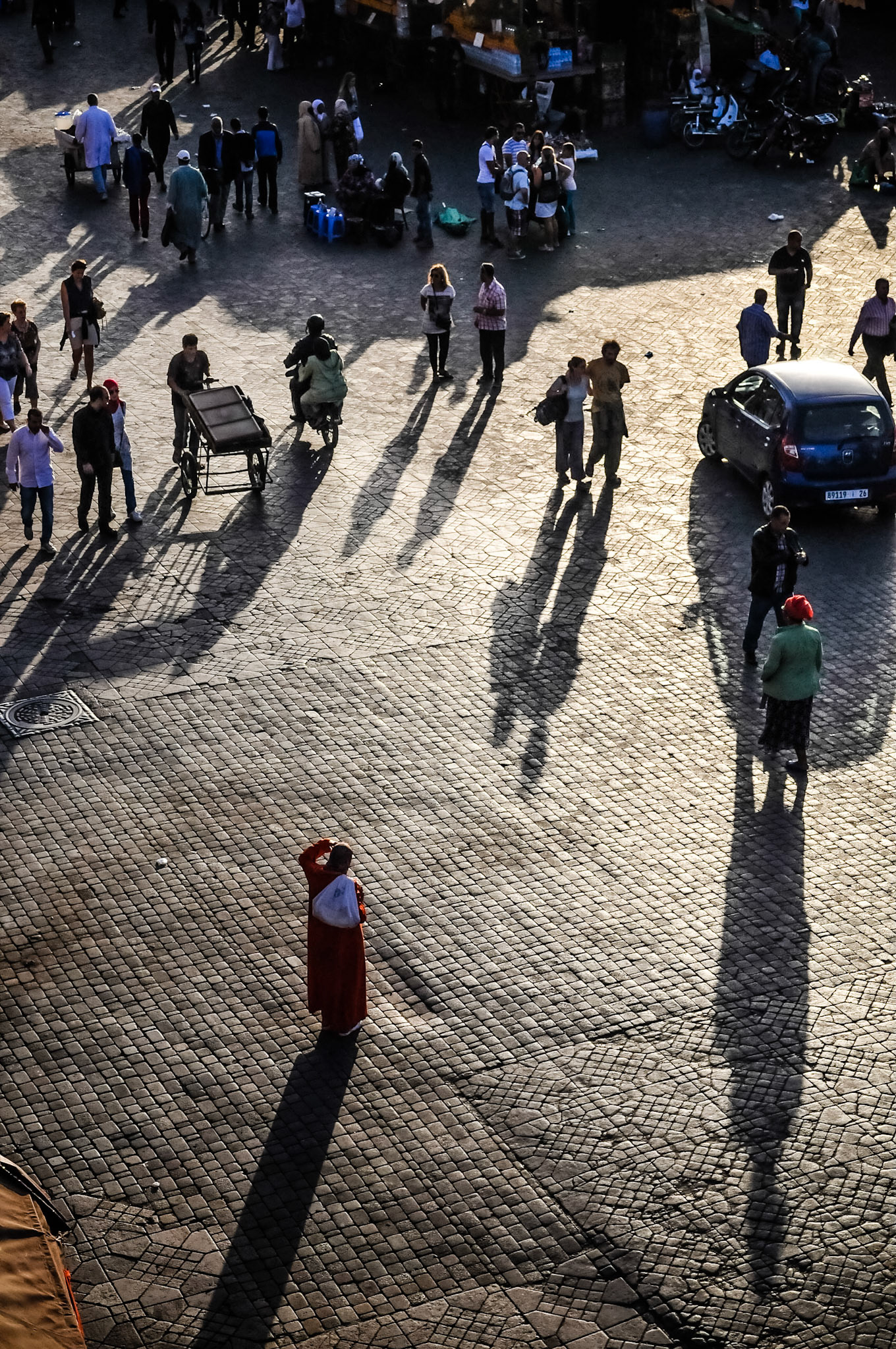 Djemaa el-Fna plein in Marrakech, Vakantie in Marokko, 2013