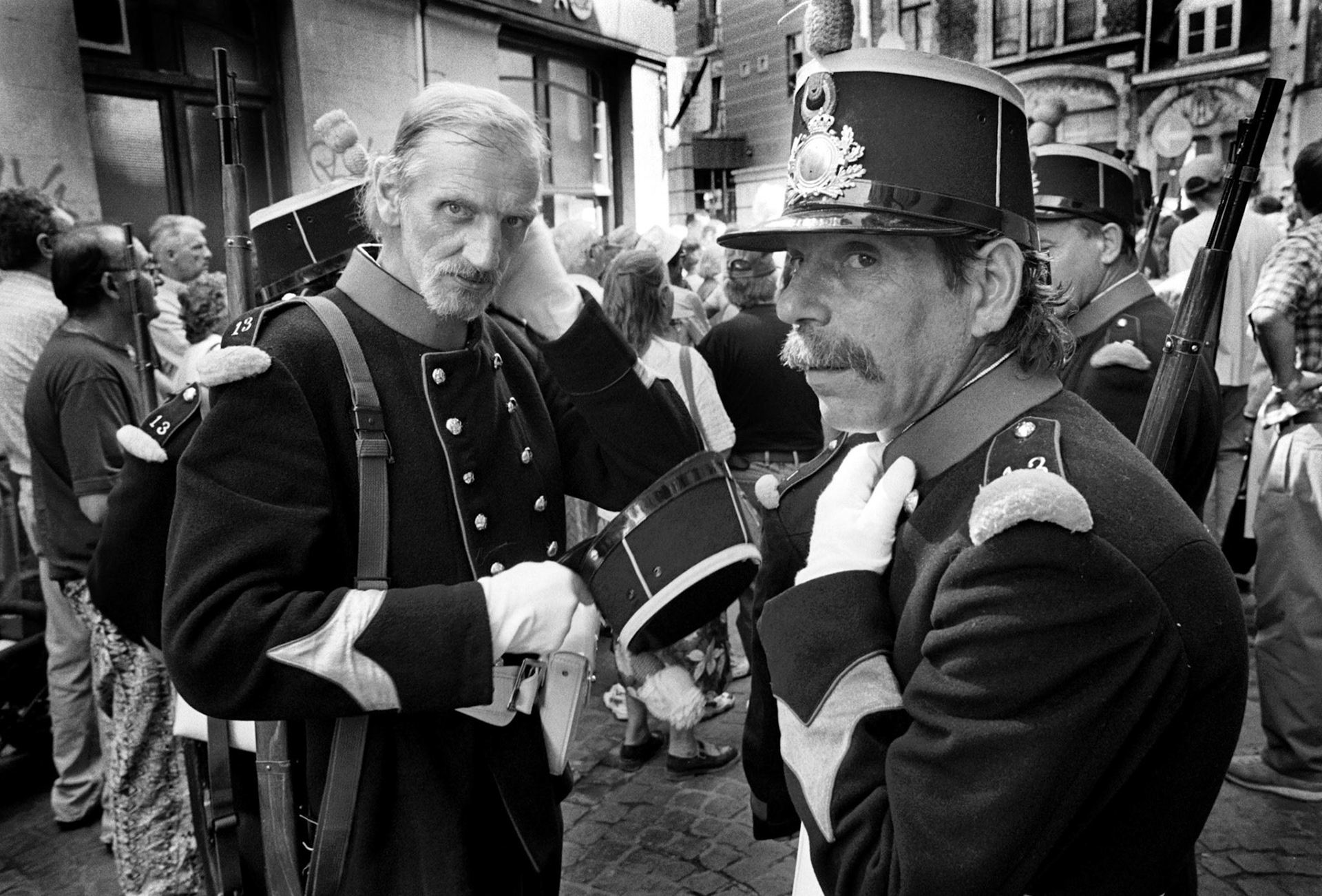 Schutters tijdens de processie van Saint Marie festival, Luik 15-8-2001