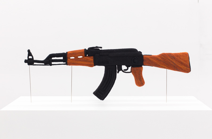 40x100x6 cm, needle felted whool