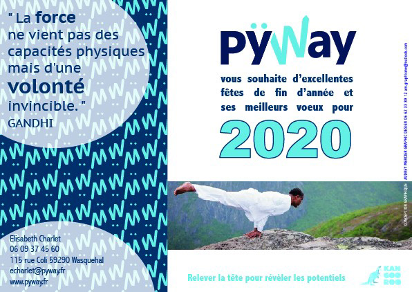 Pour animer la carte de la société Pÿ Way Conseil, j'ai utilisé le W du logo, très graphique, pour en faire un motif dynamique, à l'image de sa dirigeante.