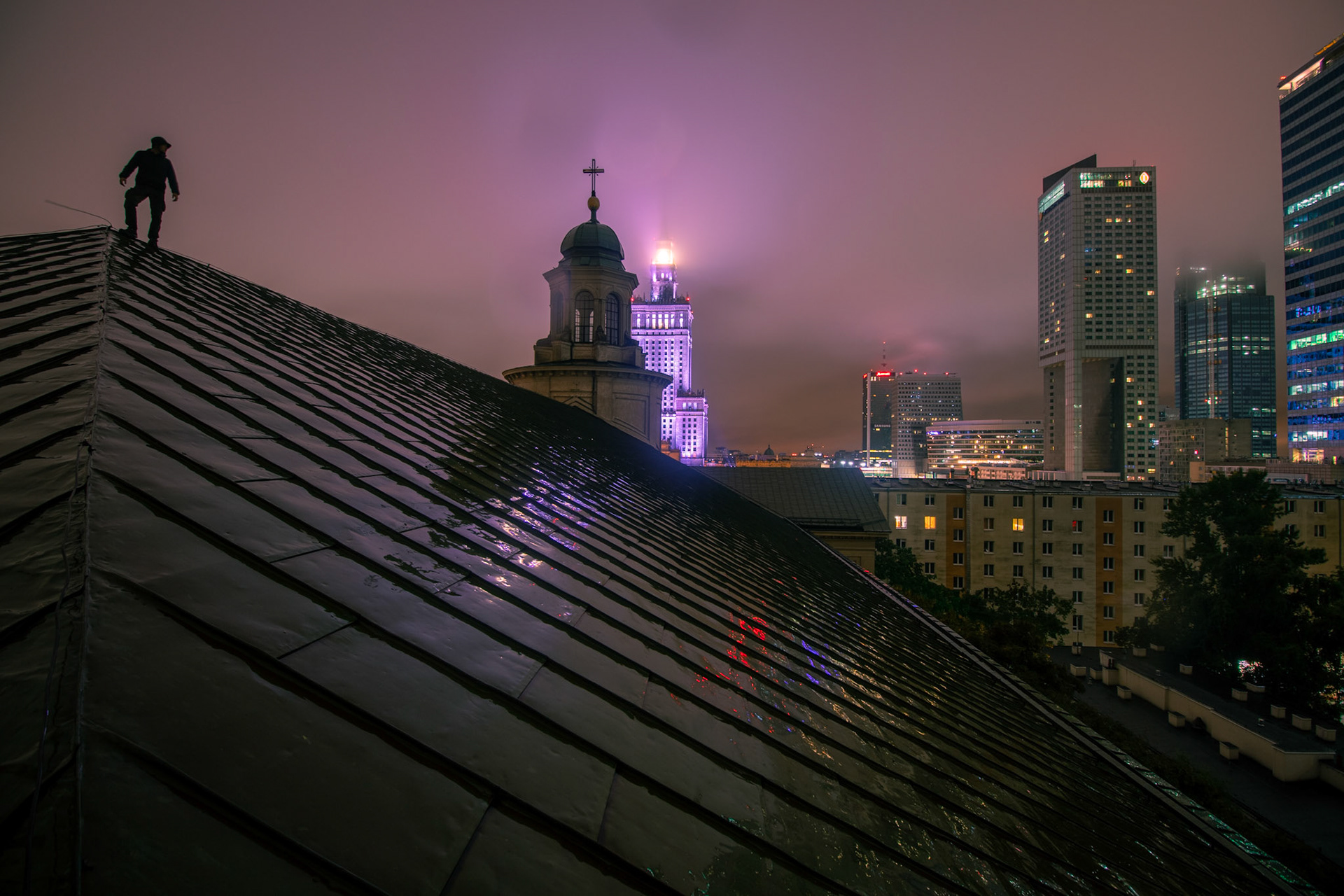 Sous la pluie de Varsovie