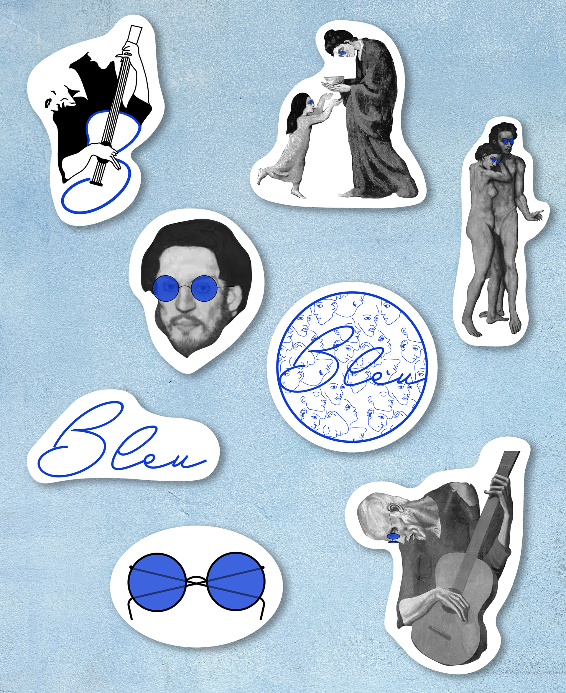 Picasso Bleu stickers
