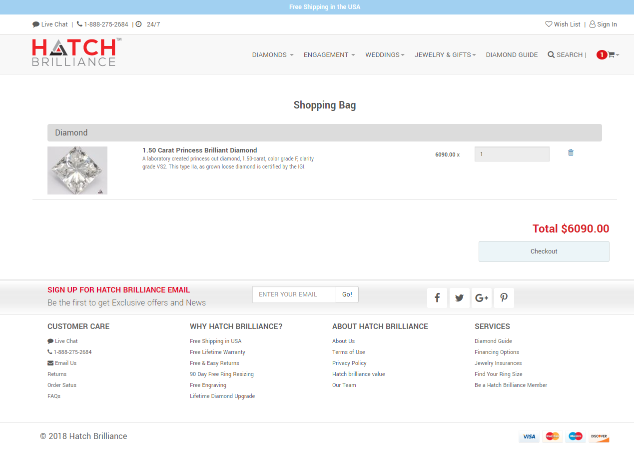 Previous Shopping Cart Page