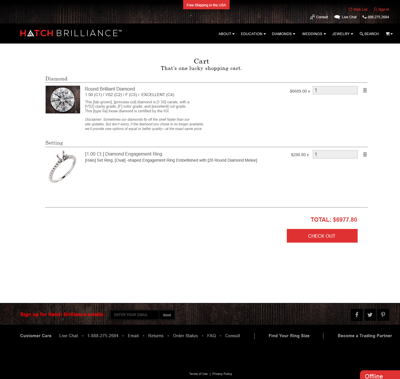 Redesigned Shopping Cart Page