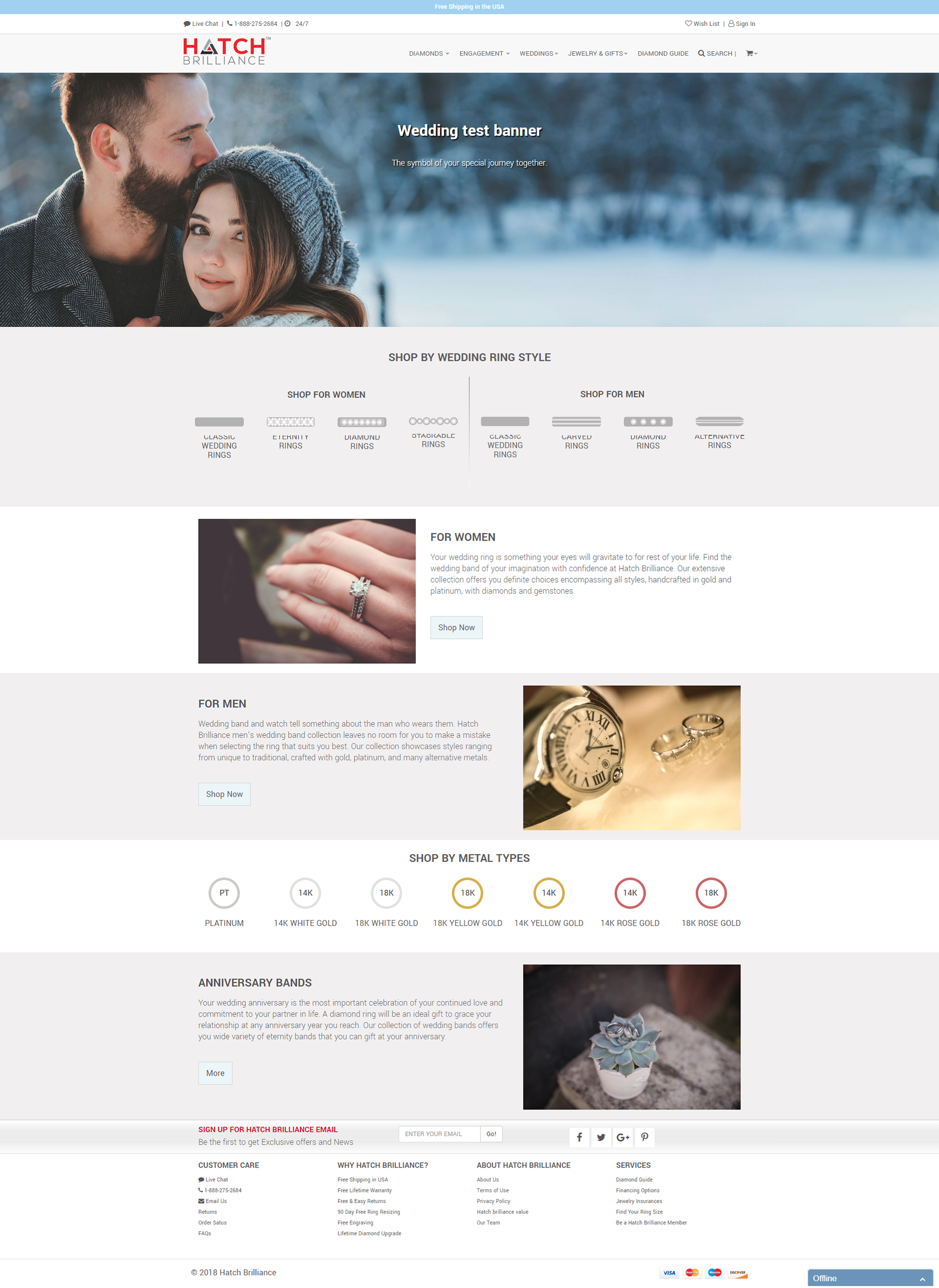 Previous 'Weddings' Landing Page Design