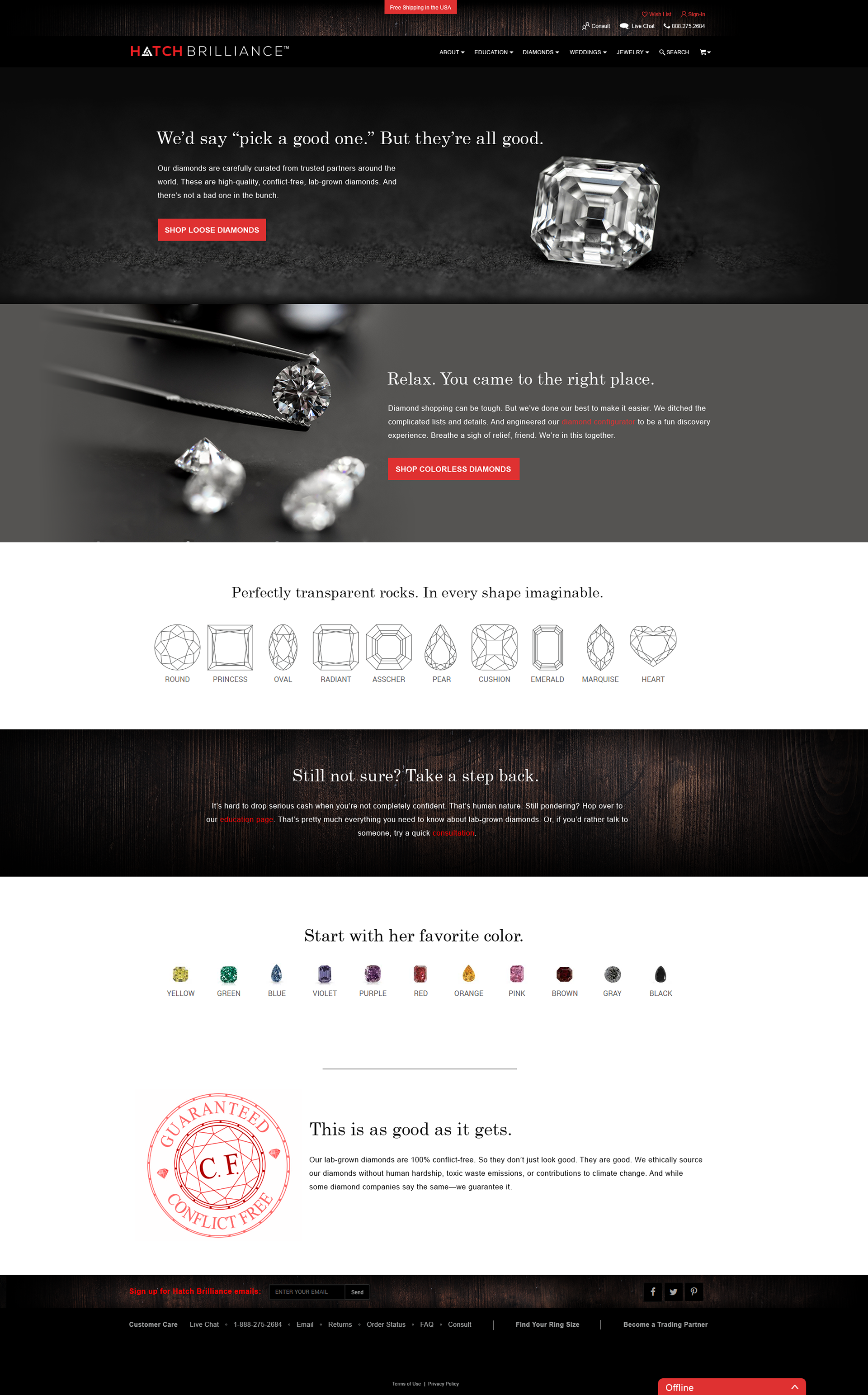 Redesigned 'Diamonds' Landing Page