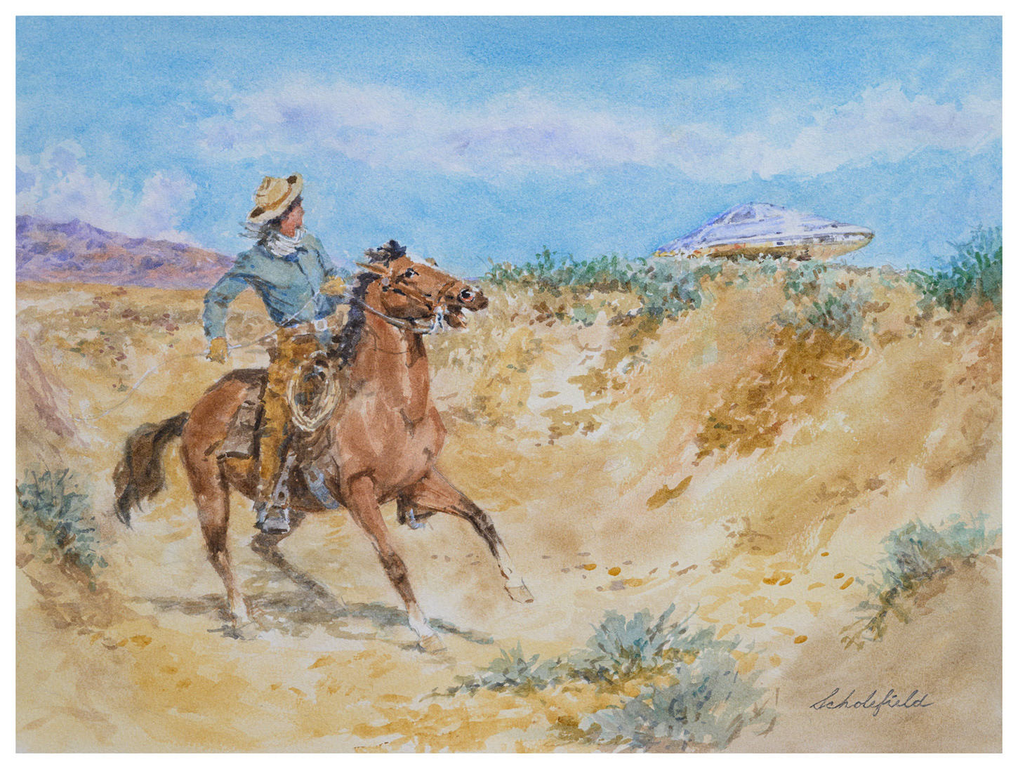 "Searching for Strays" 12x16-inches