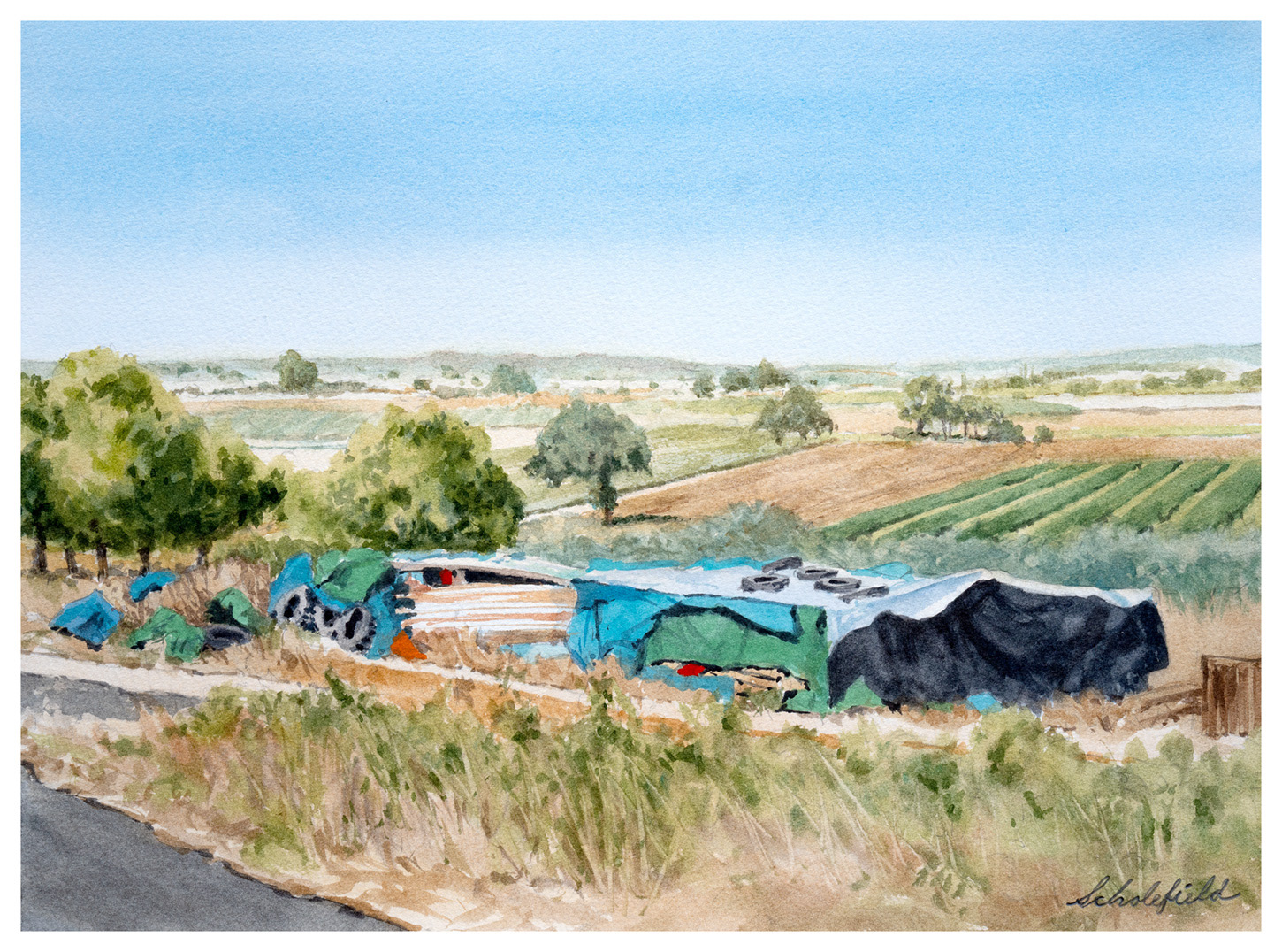 In the Fields of Ilium: Roadside Storage • 11x15