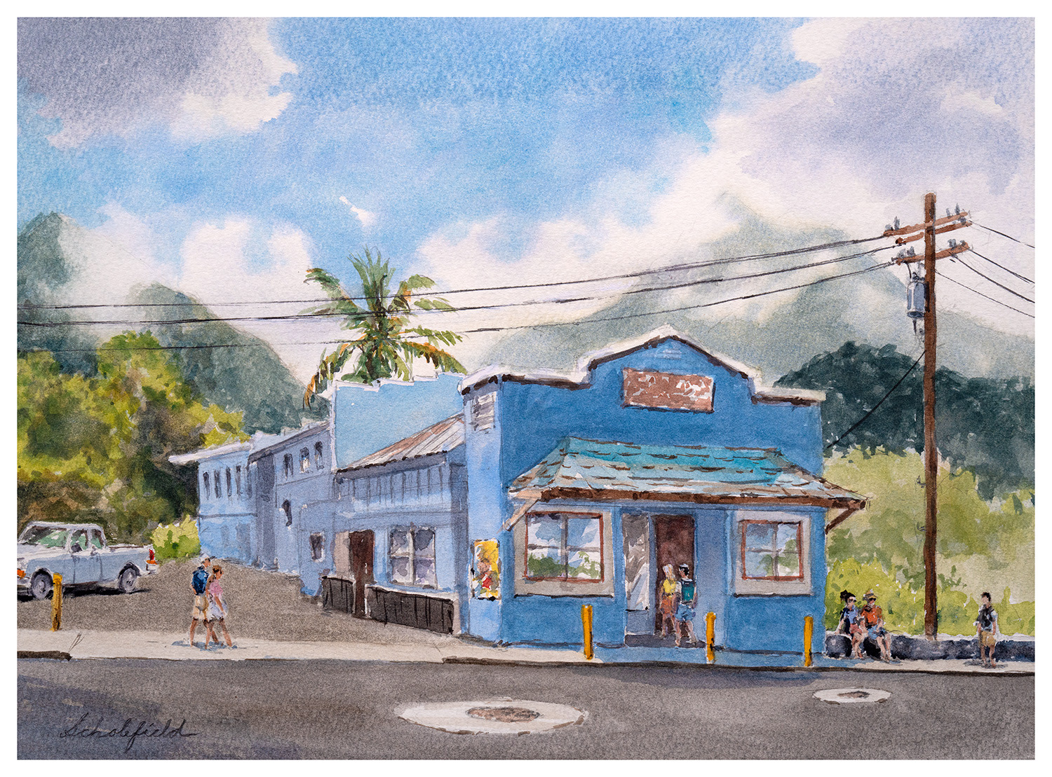 Blue Barbecue • 11x15-inches 
