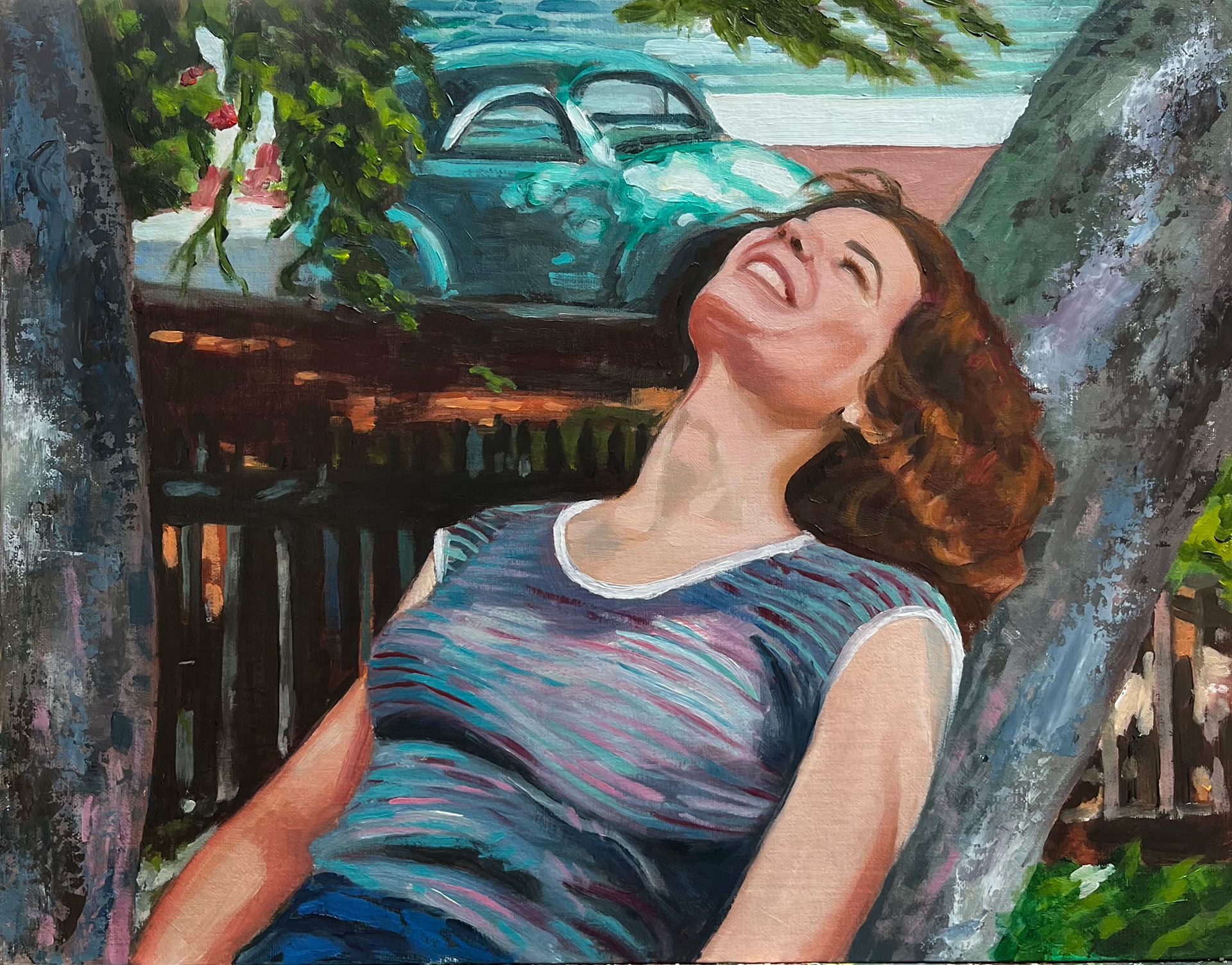 Tanya in Spring, 14x11, oil on linen panel