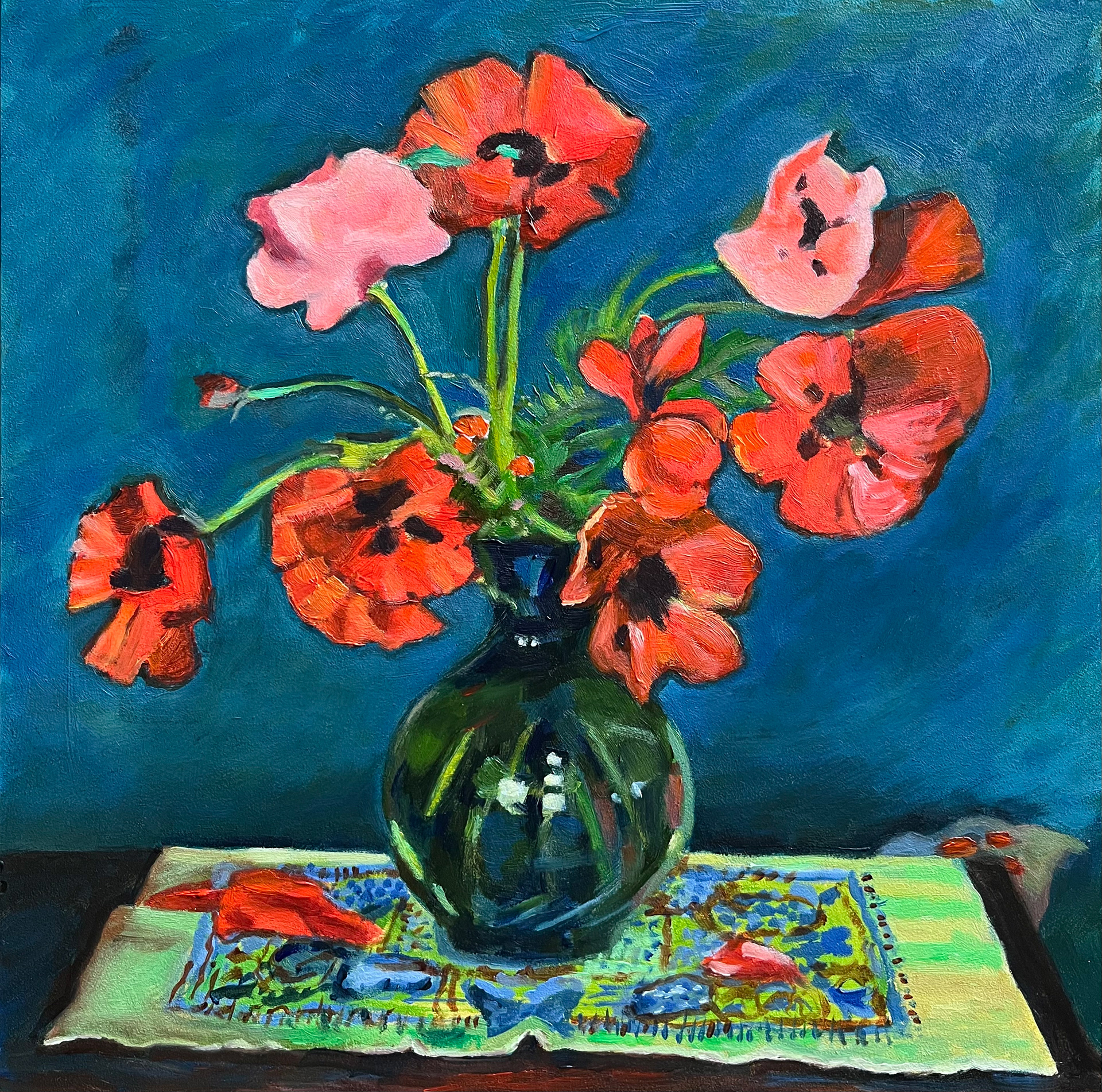 Still life (after Cuno Amiet), 10x10, oil on gesso board