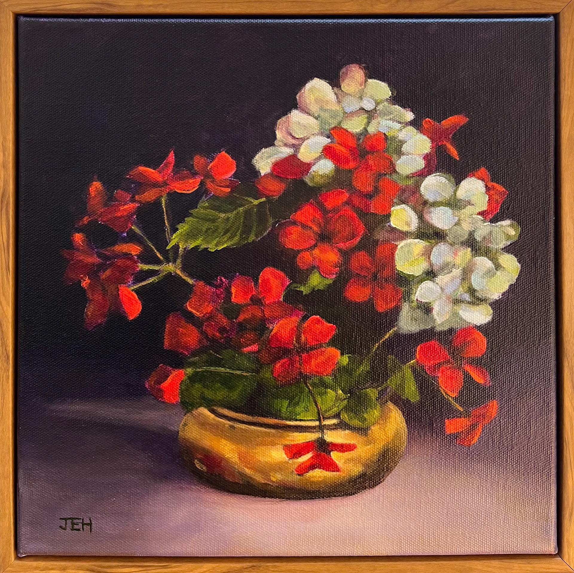 Geranium, 12x12, oil on canvas