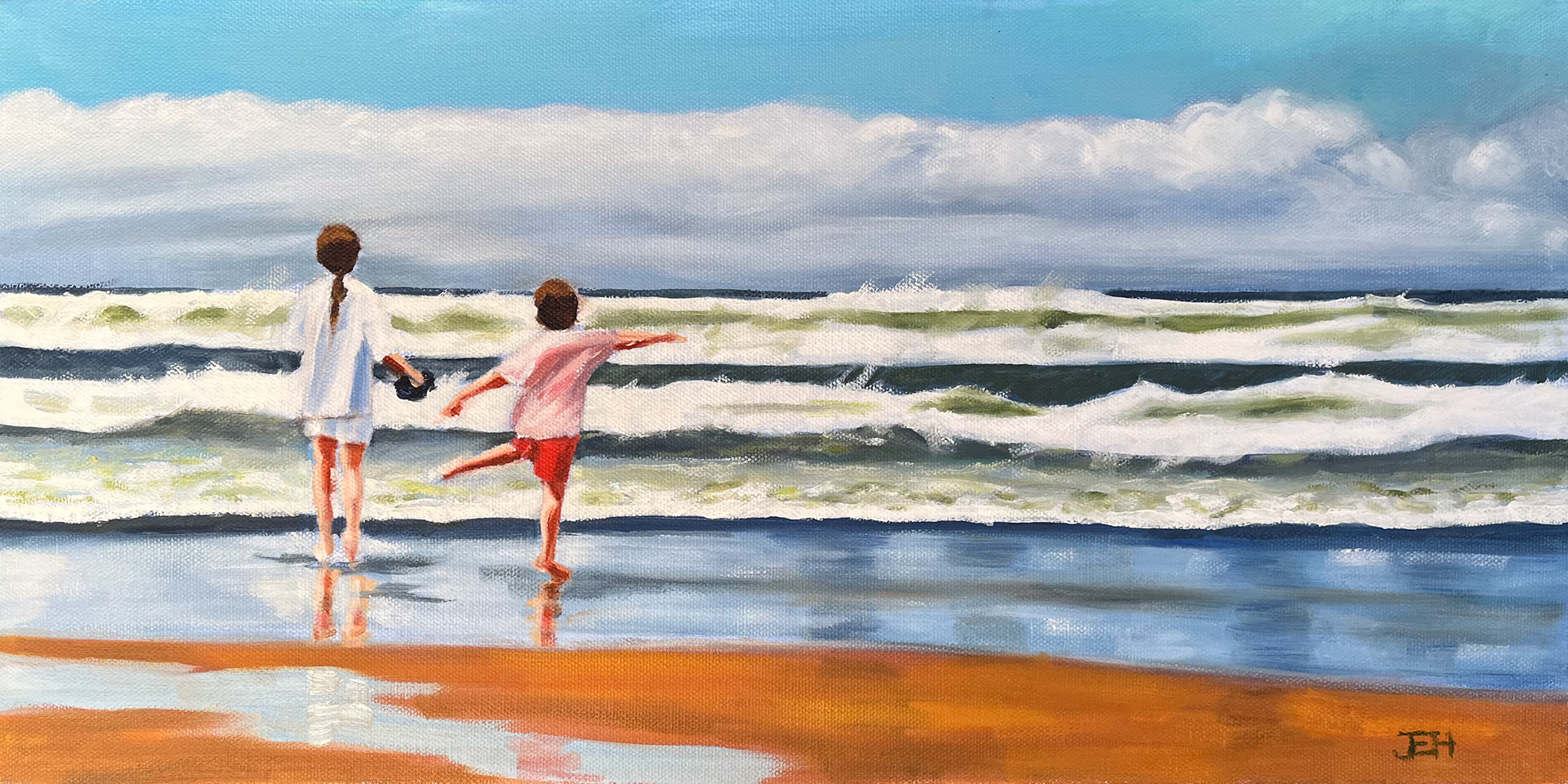 Hello Pacific, 20x10, oil on canvas