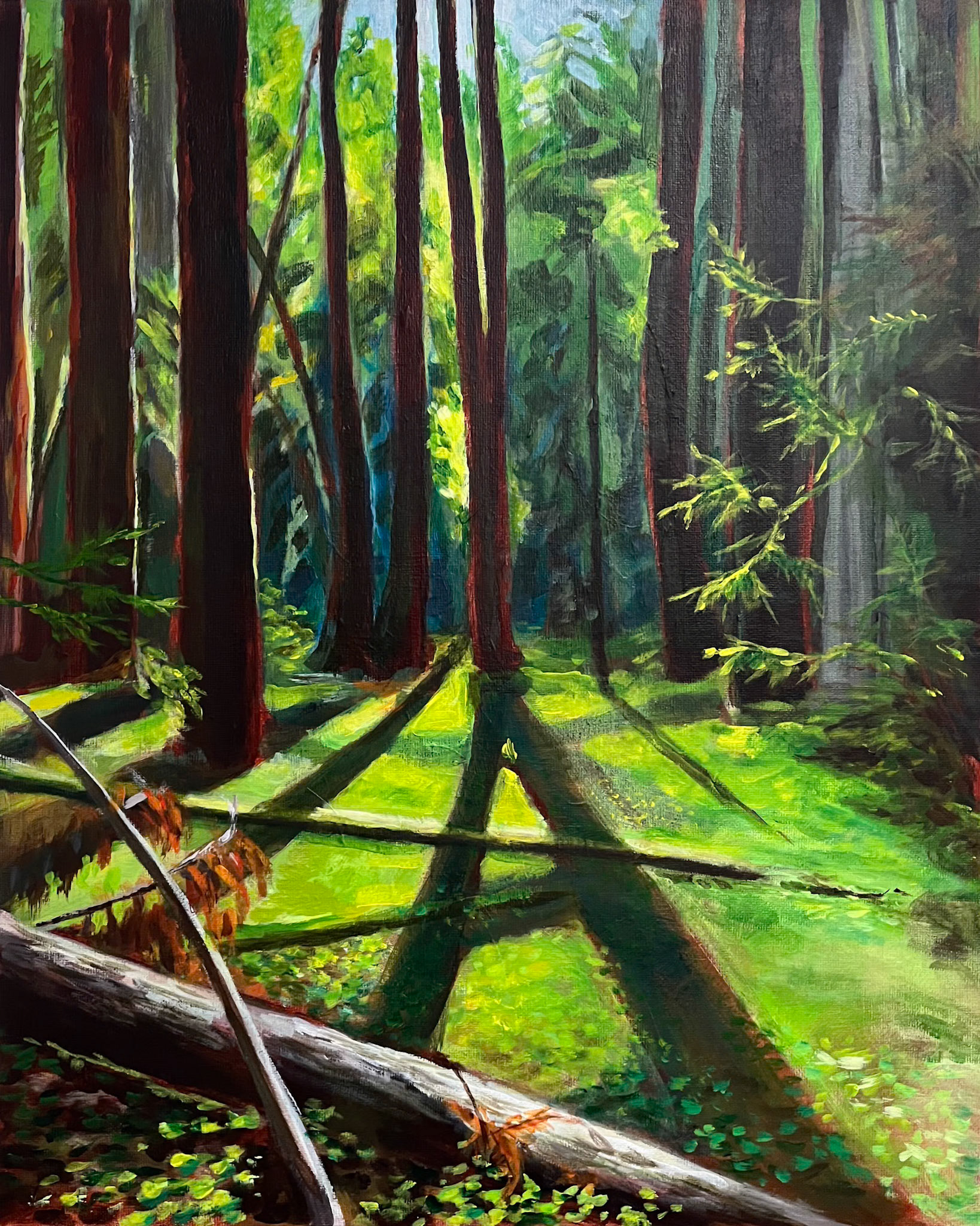 Eiffel Forest, 16x20, acrylic on canvas board