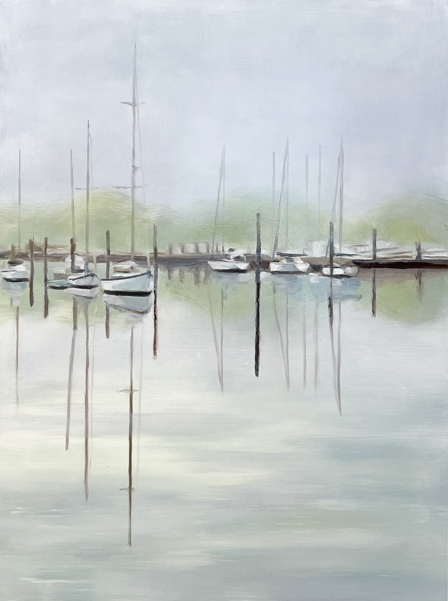 [SOLD] Morning Harbor, 12x16, oil on gesso board