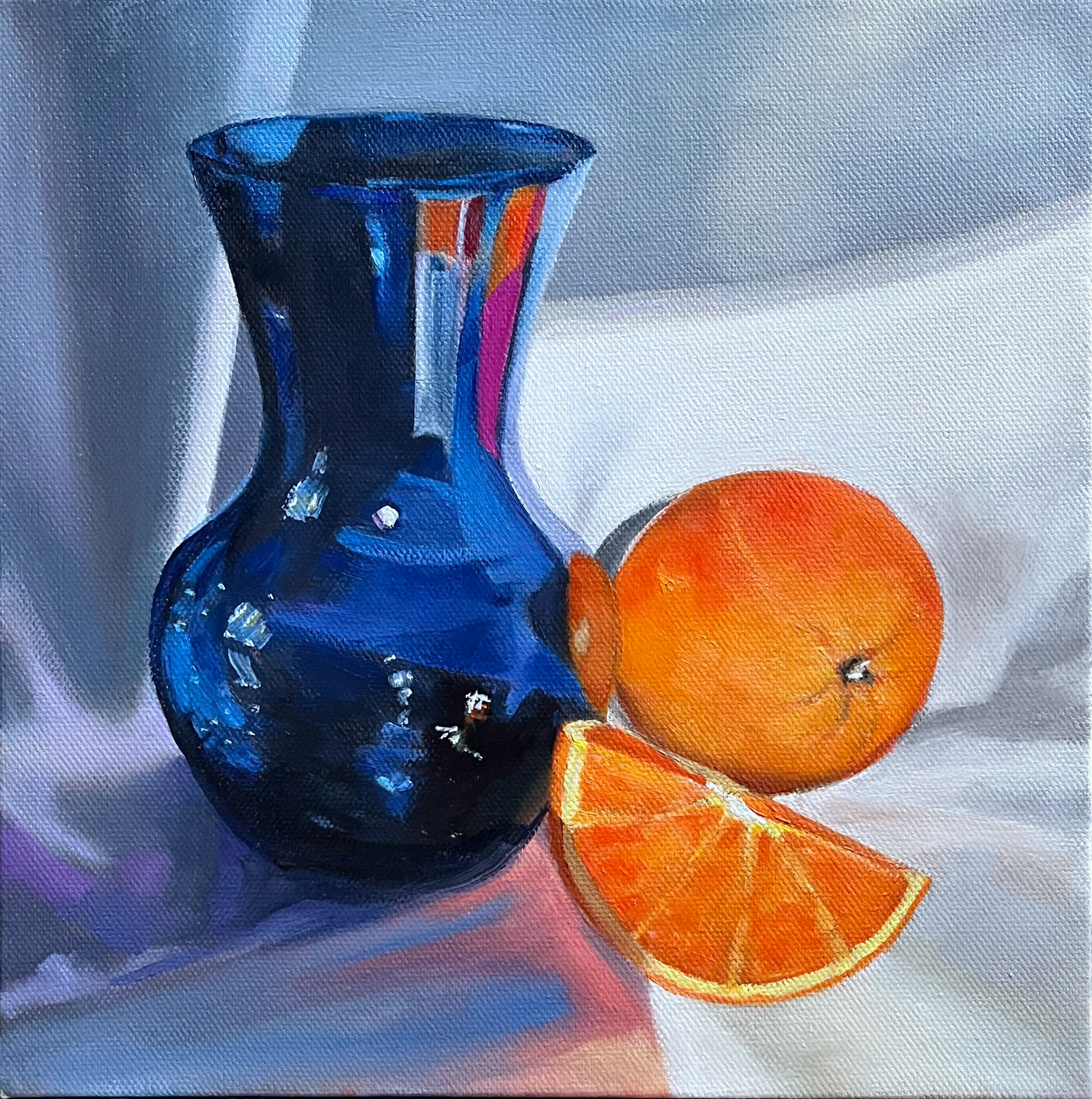 Blue Vase, 10x10, oil on canvas