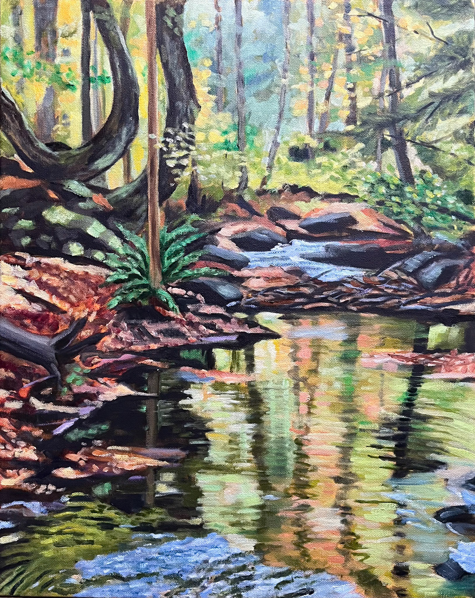Vernal Pool, 16x20, oil on canvas