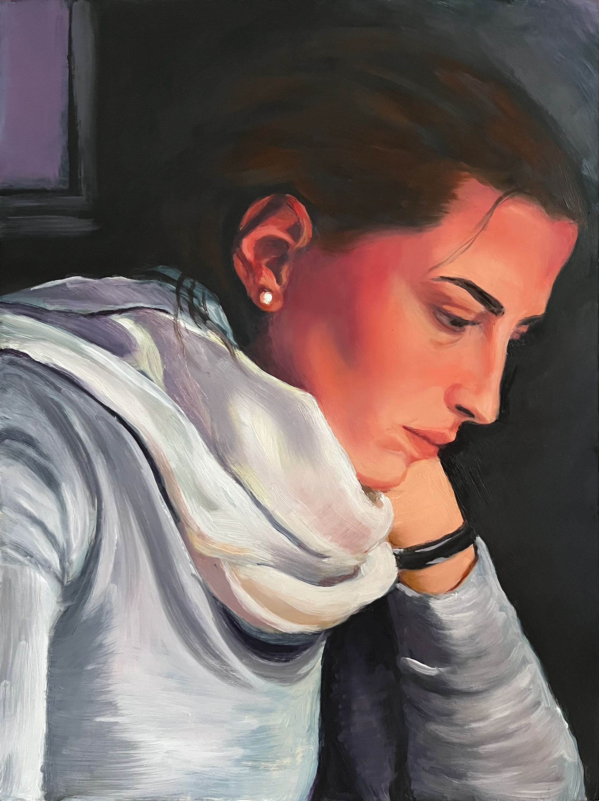 Bethany portrait, 9x12, oil on gesso board