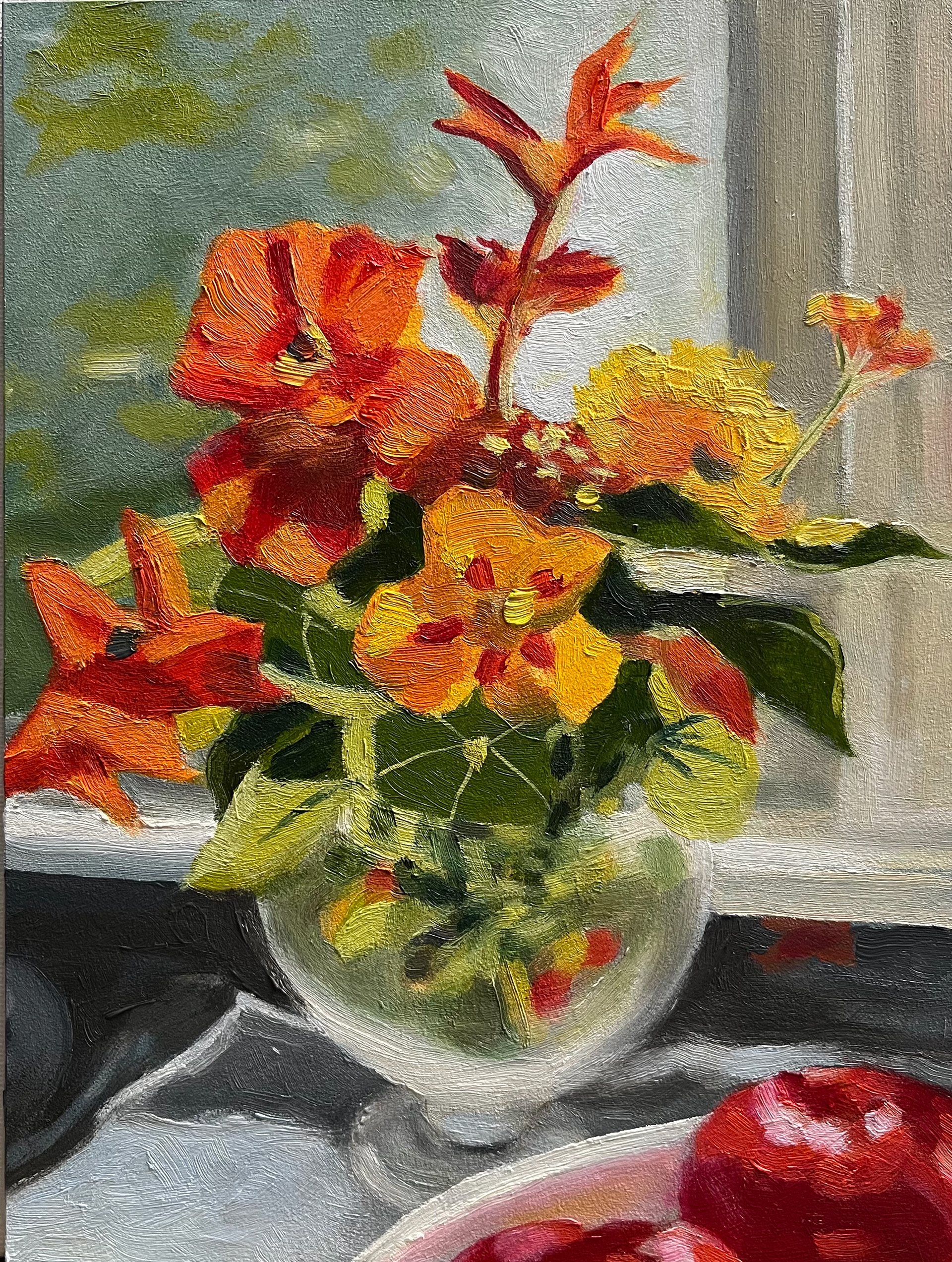 Nasturtiums, 6x8 on gessoboard
