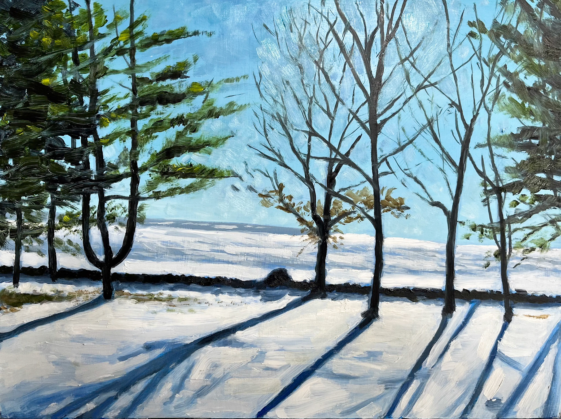 Above the Merrimack, 12x9, oil on wood