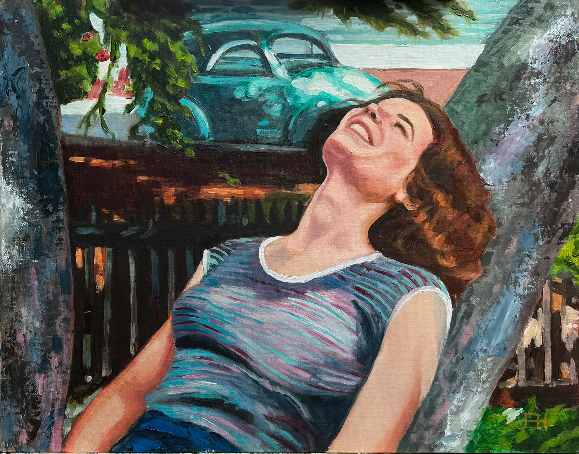 Tanya in Spring, 14x11, oil on linen panel
