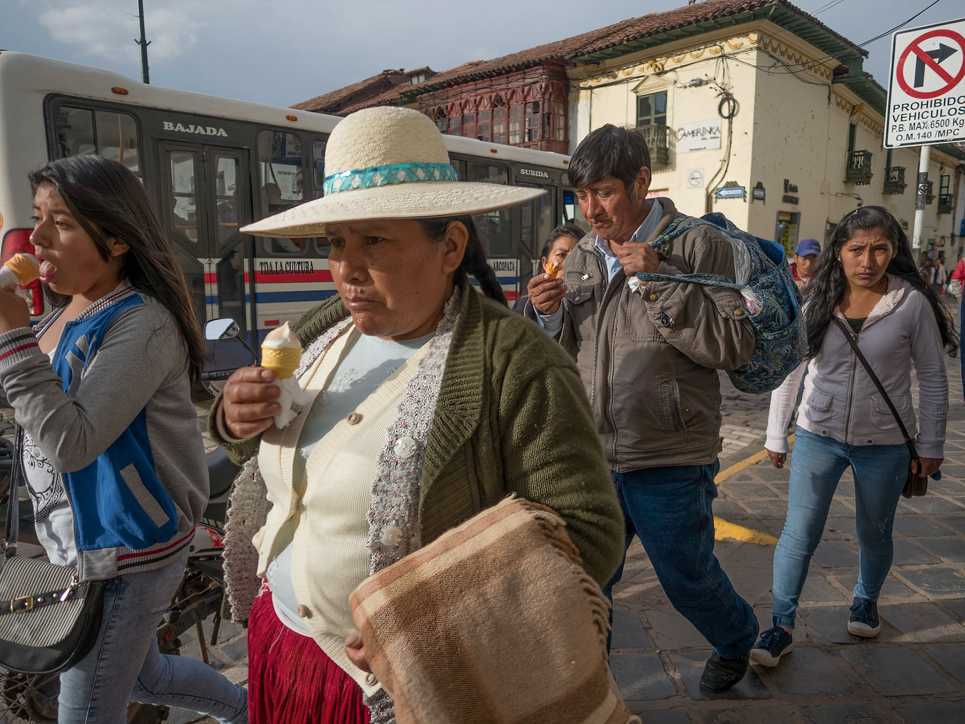 Eating Icecream in Cuzco - Peru