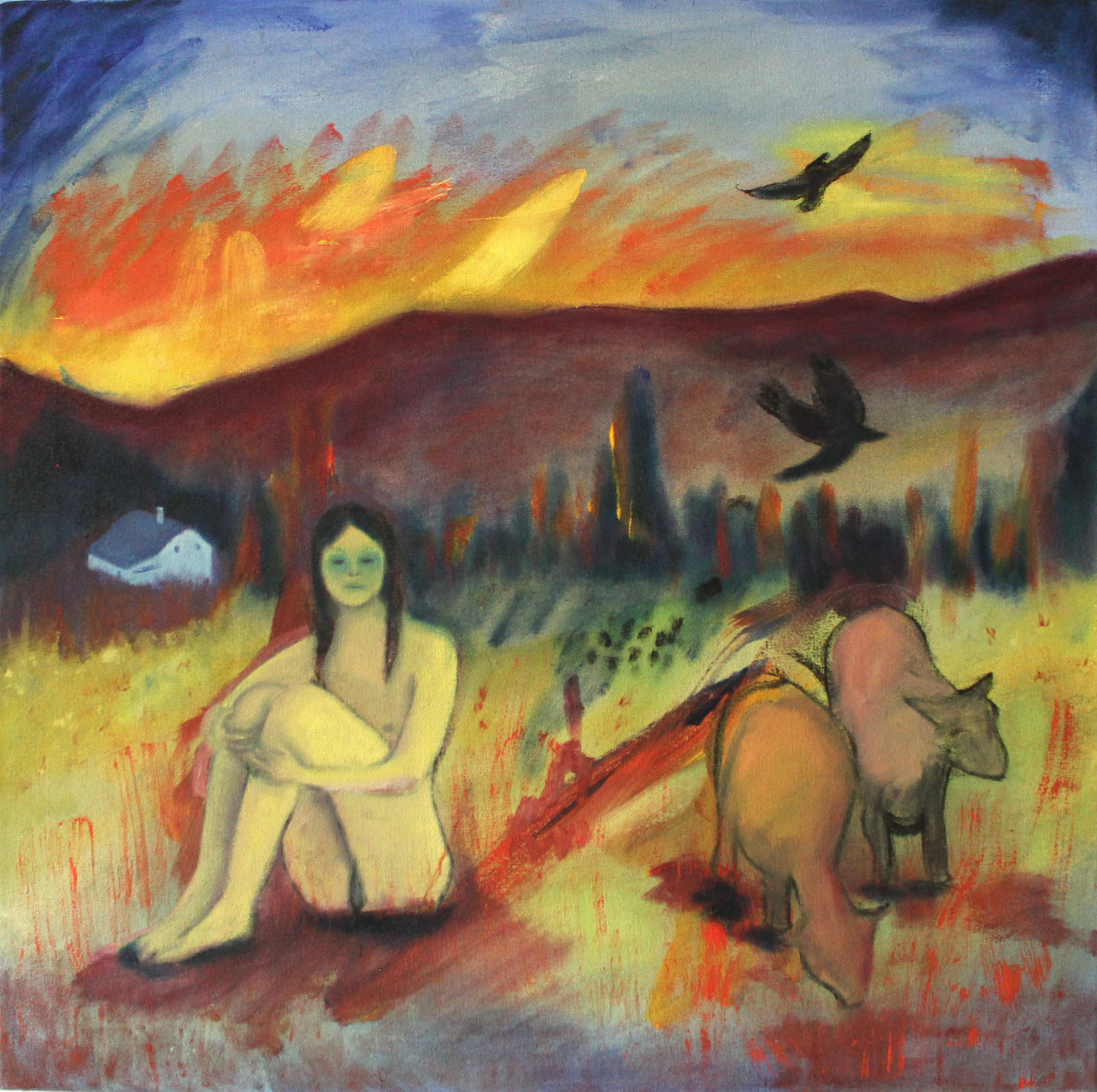 Grazing, 2025, Oil and Acrylic, 24x24