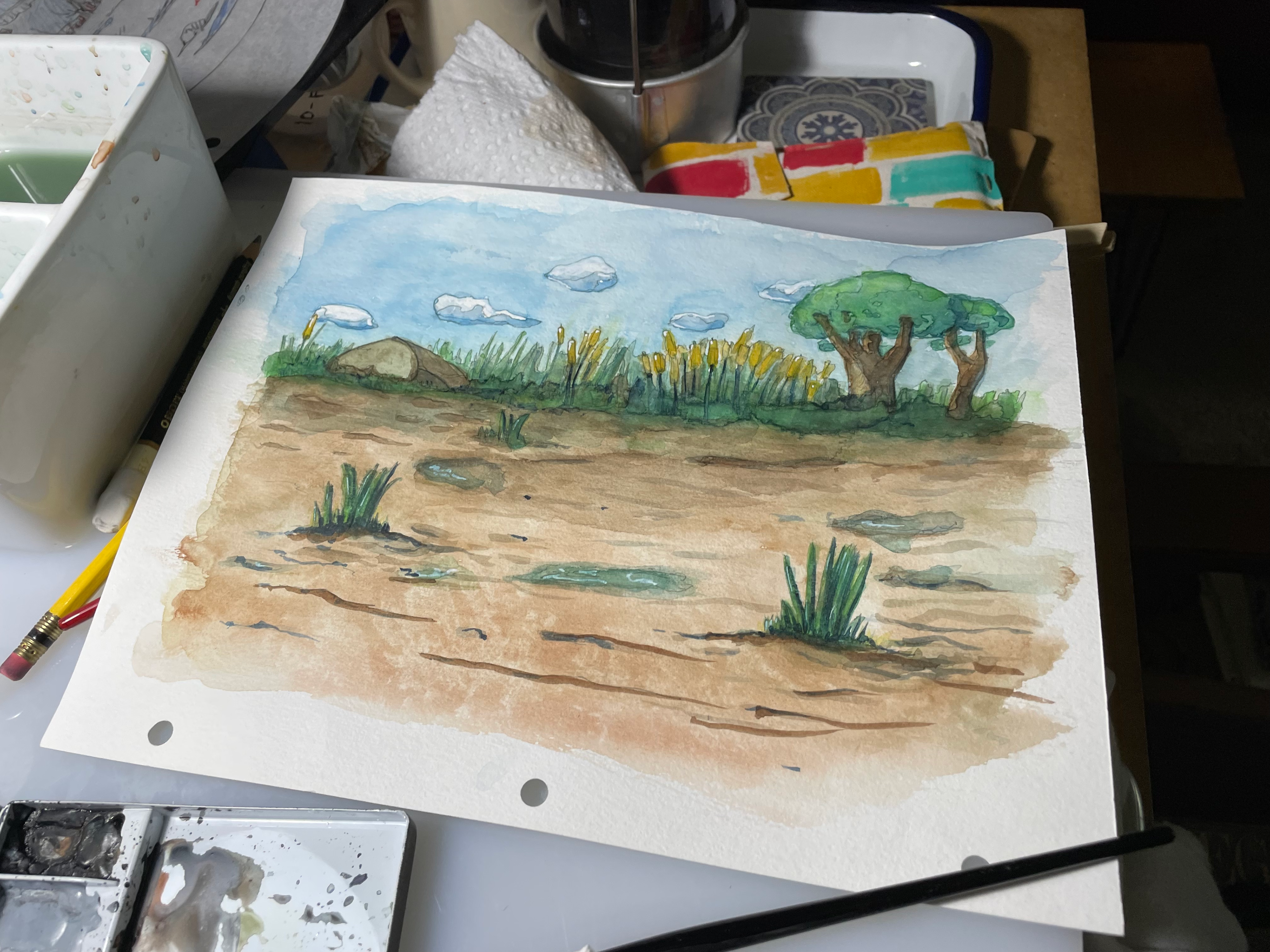 Early experiment with background painting.
