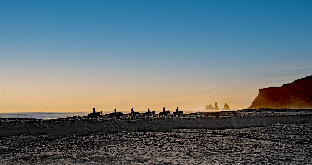 Riding out to the Sea Stacks - Vik, South Iceland