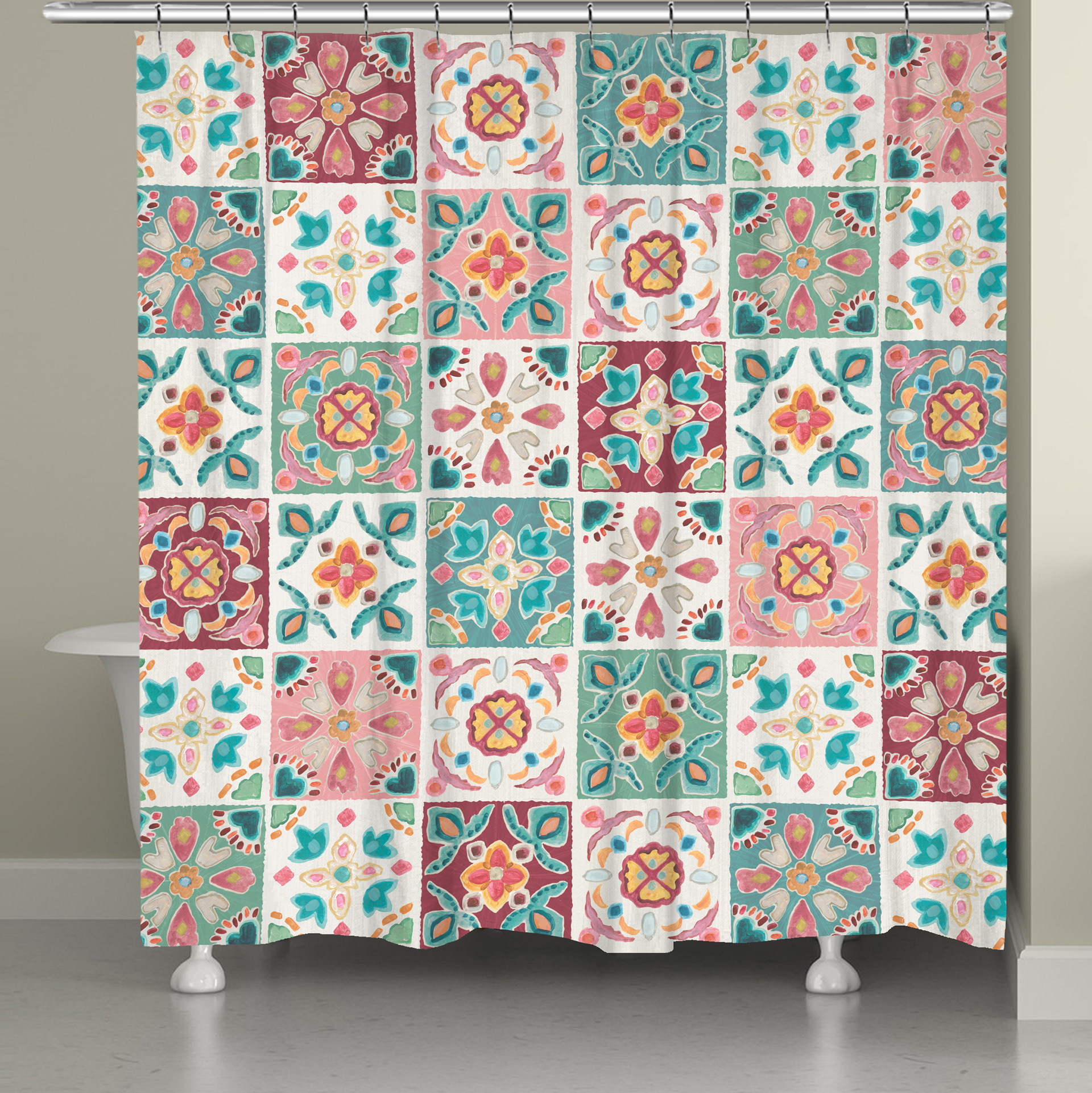 Bohemian Tiles Shower Curtain