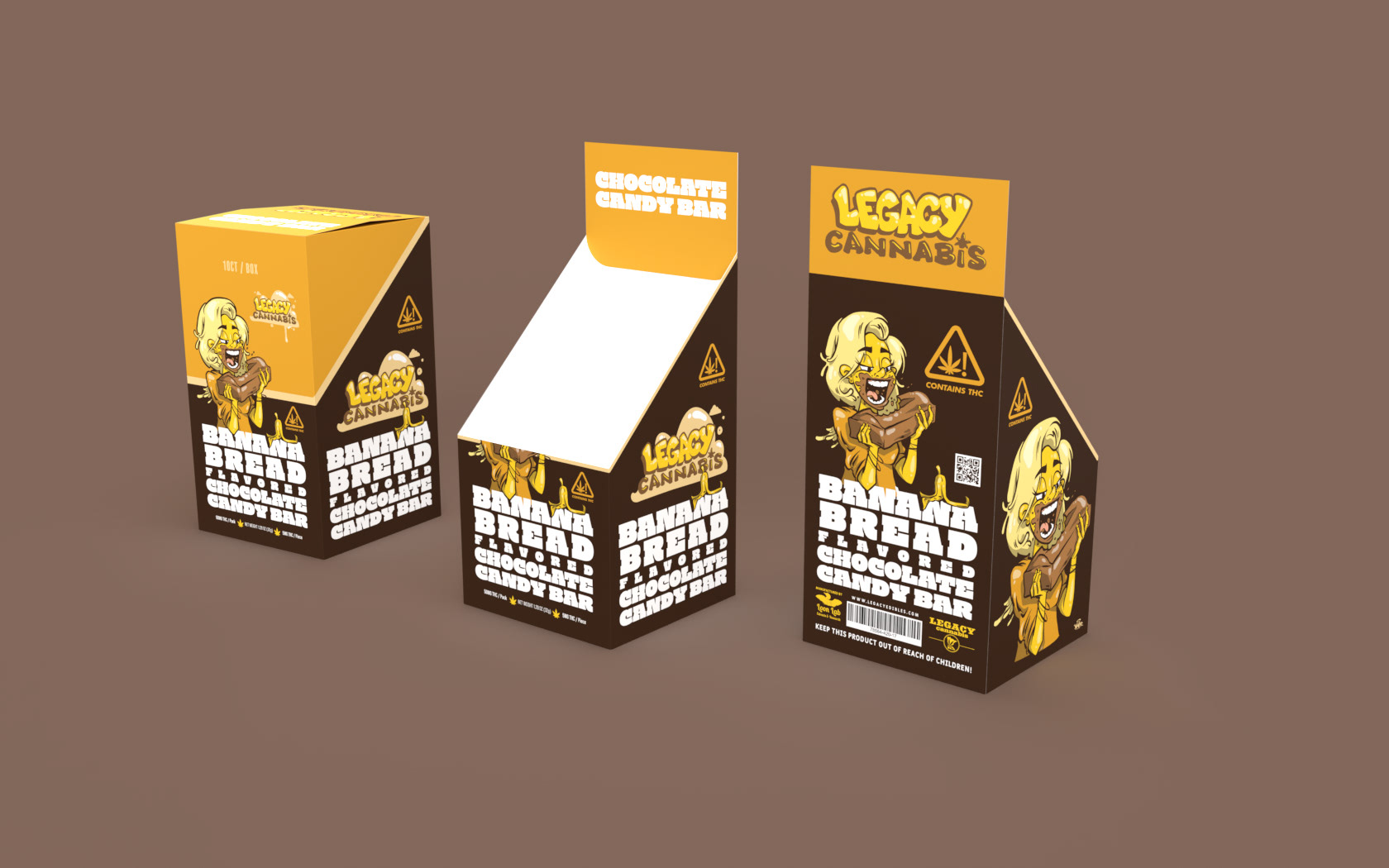 Wundr Collab for Legacy Cannabis THC Chocolate Bar Display Box
