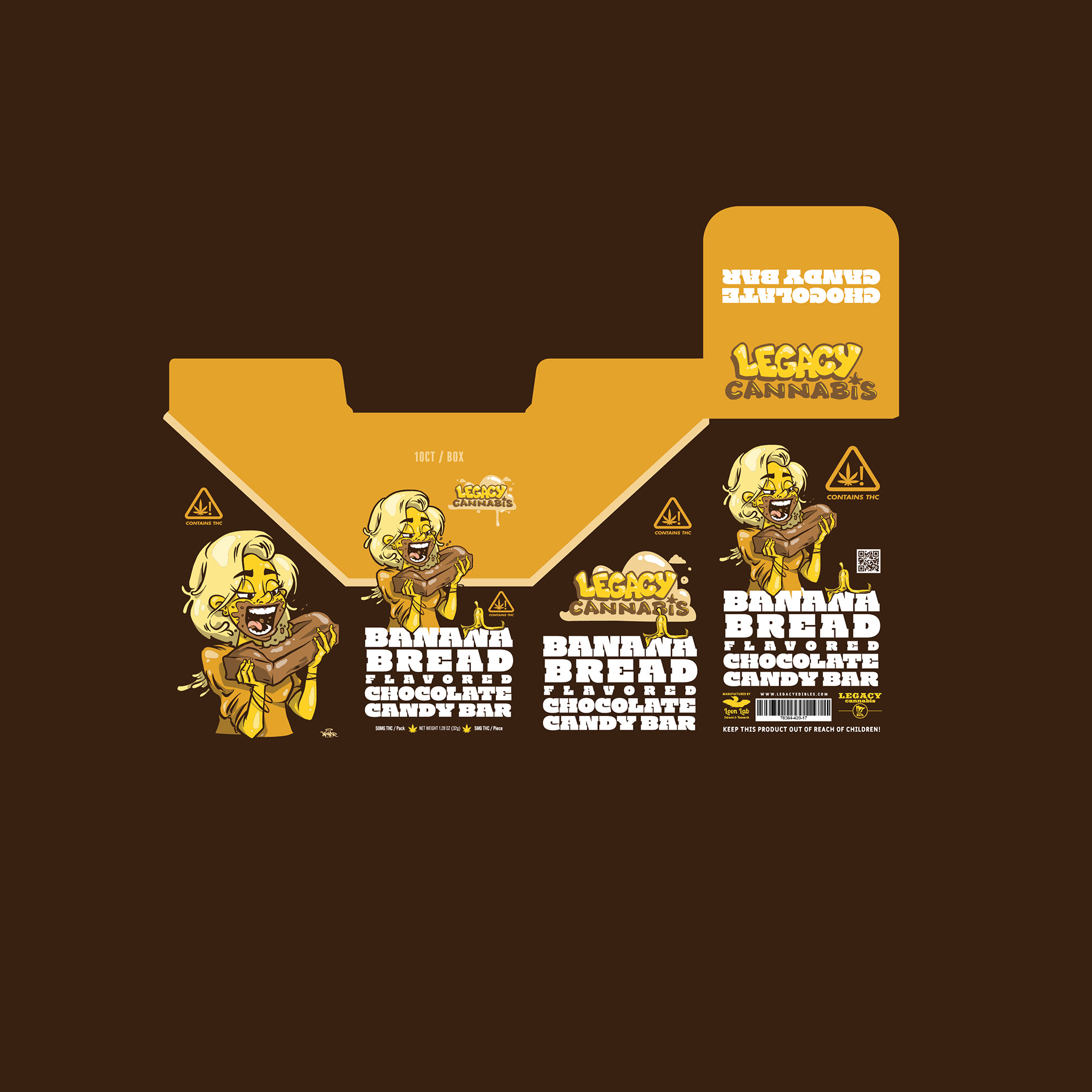 Wundr Collab for Legacy Cannabis THC Chocolate Bar Display Box