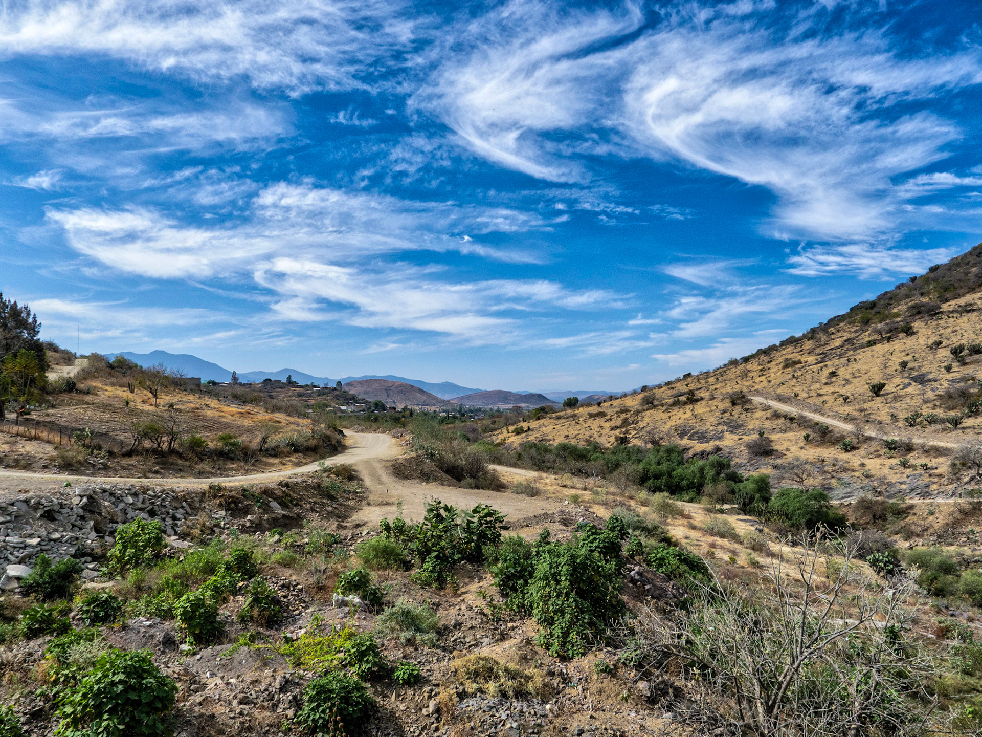 Looking back toward the village