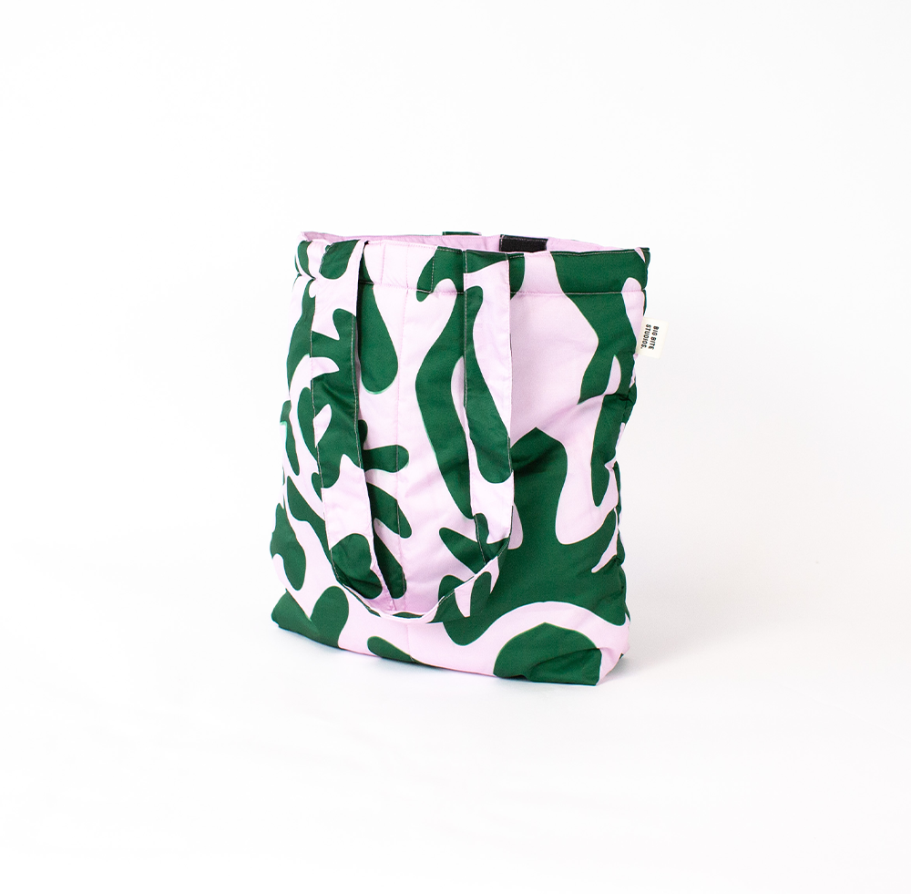 Puffy Tote Bag - Pink and Green Dream