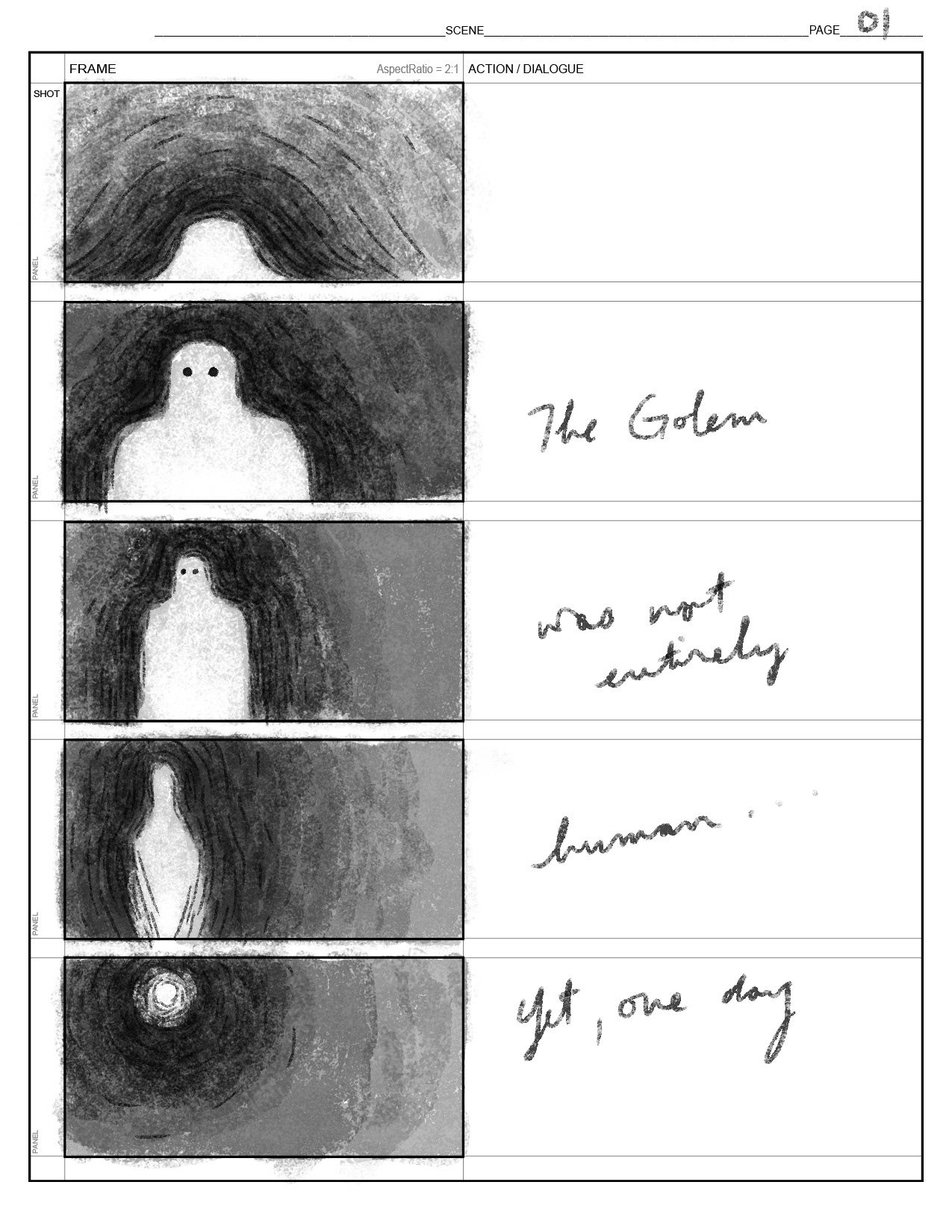 Golem storyboards 1