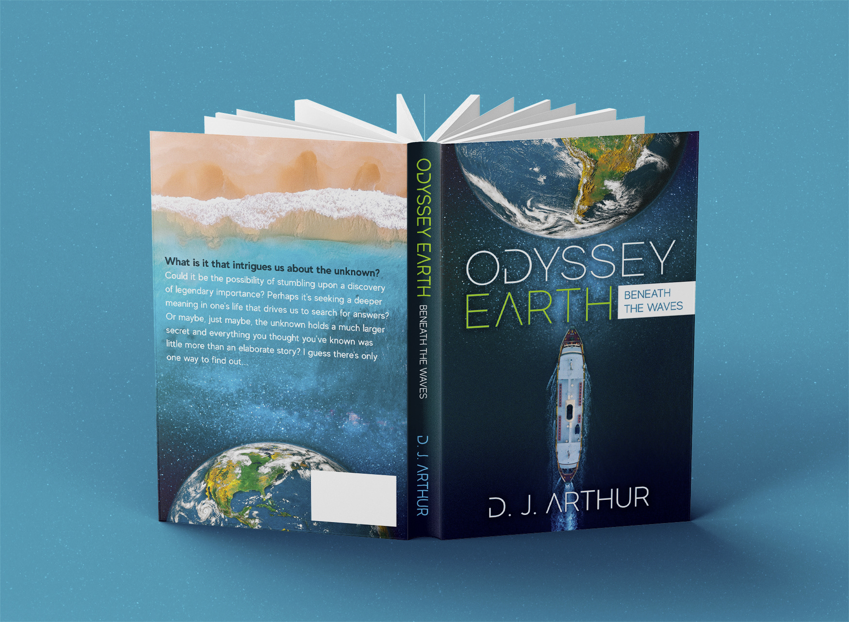 Odyssey Earth front and back book covers.