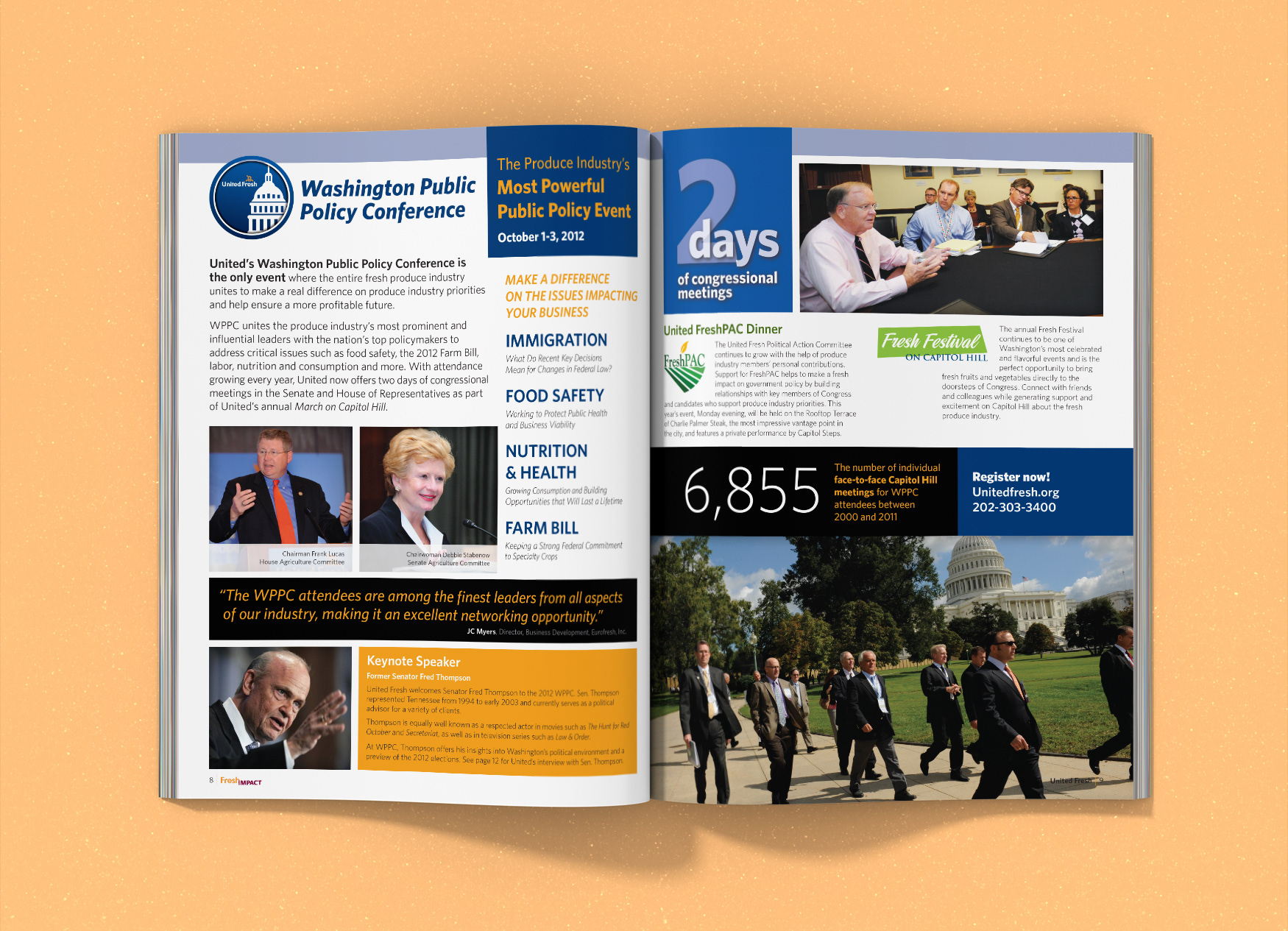 United Fresh Produce Association's Fresh Impact magazine spread about the Washington Public Policy Conference.