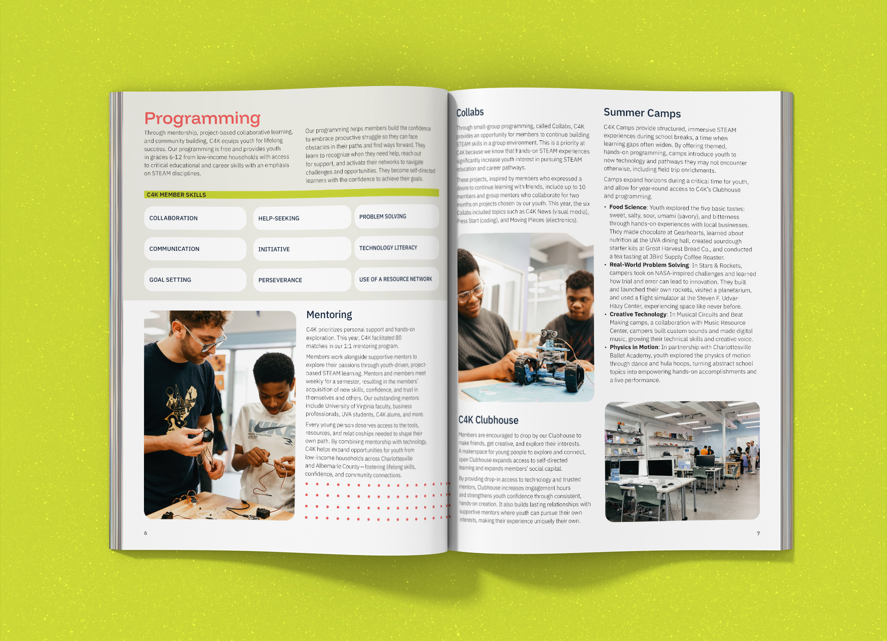 C4K 2026 annual impact report two page spread.