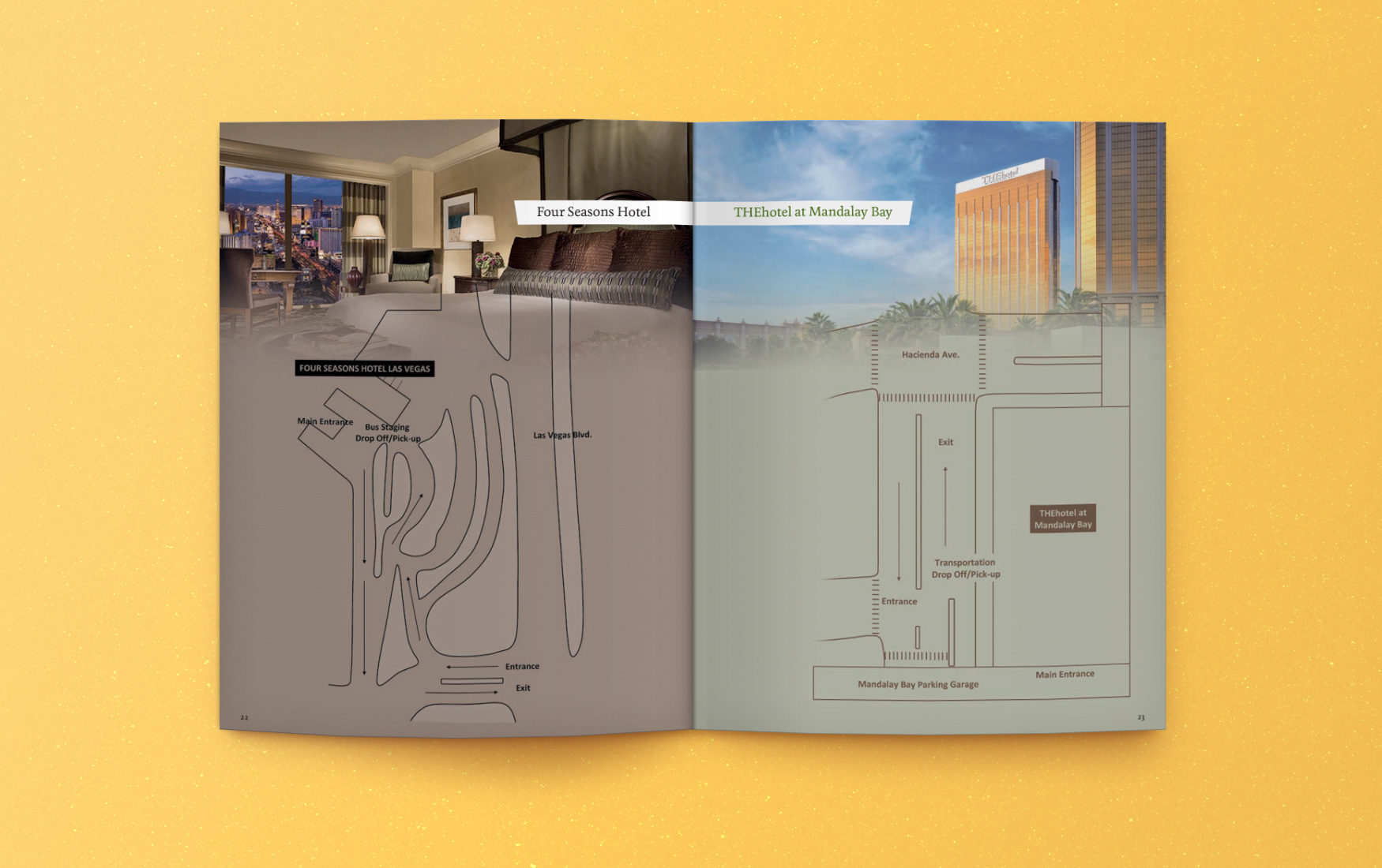 KUONI proposal spread with hotel maps.