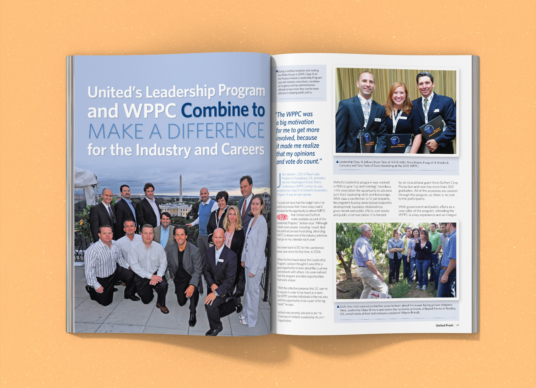 United Fresh Produce Association's Fresh Impact magazine spread recapping the Washington Public Policy Conference events.