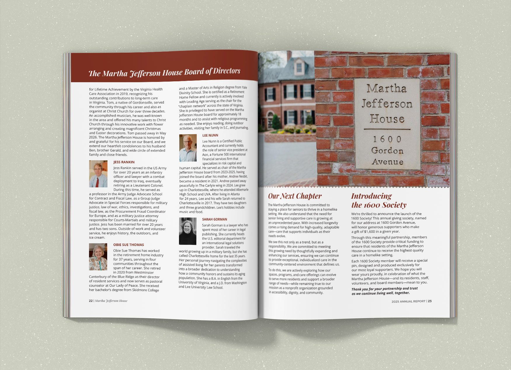 Two page spread continuing the board of directors and describing future plans.