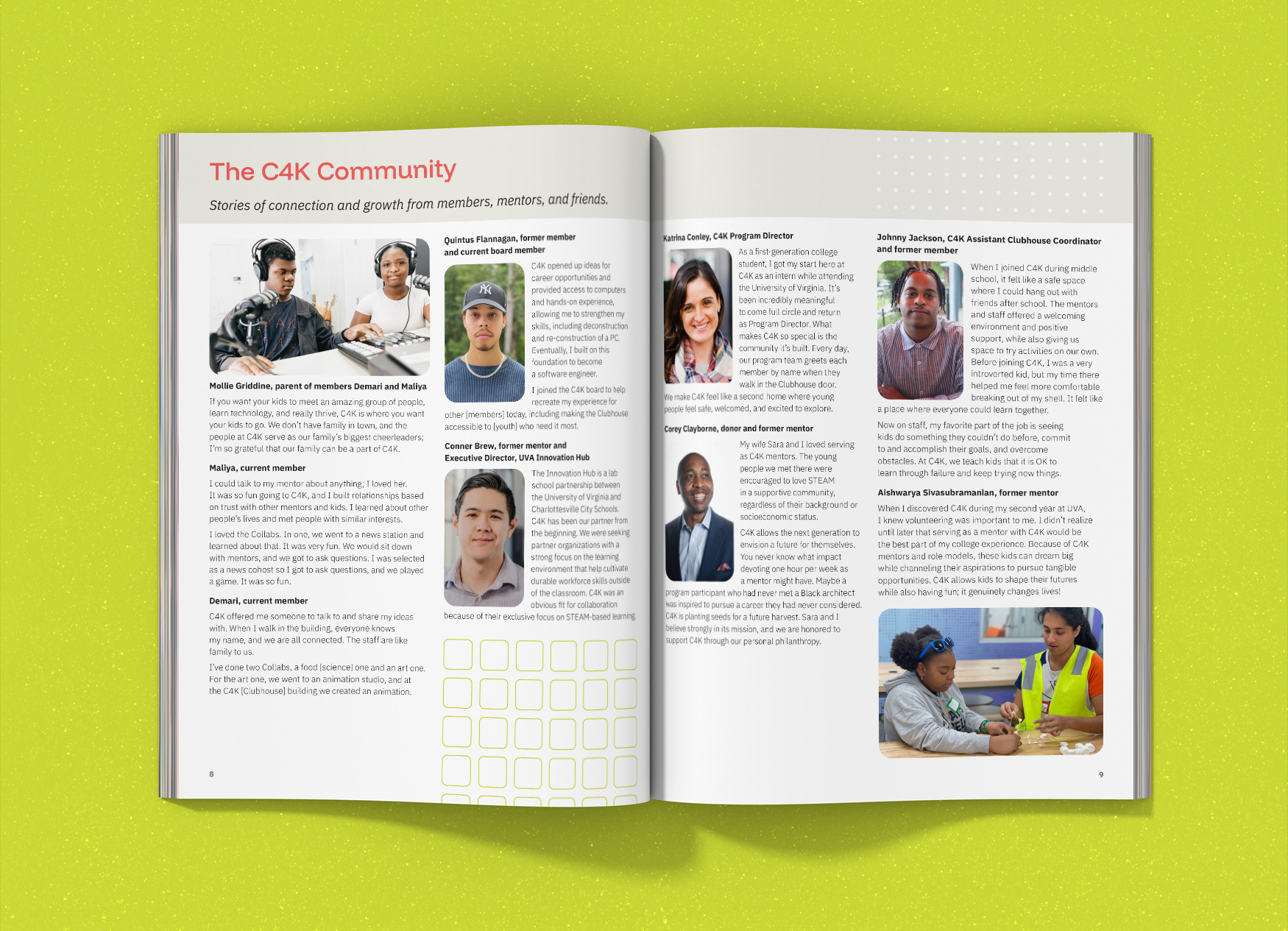 C4K 2026 annual impact report two page spread.