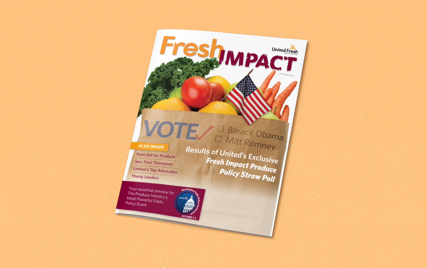 United Fresh Produce Association's Fresh Impact magazine cover.